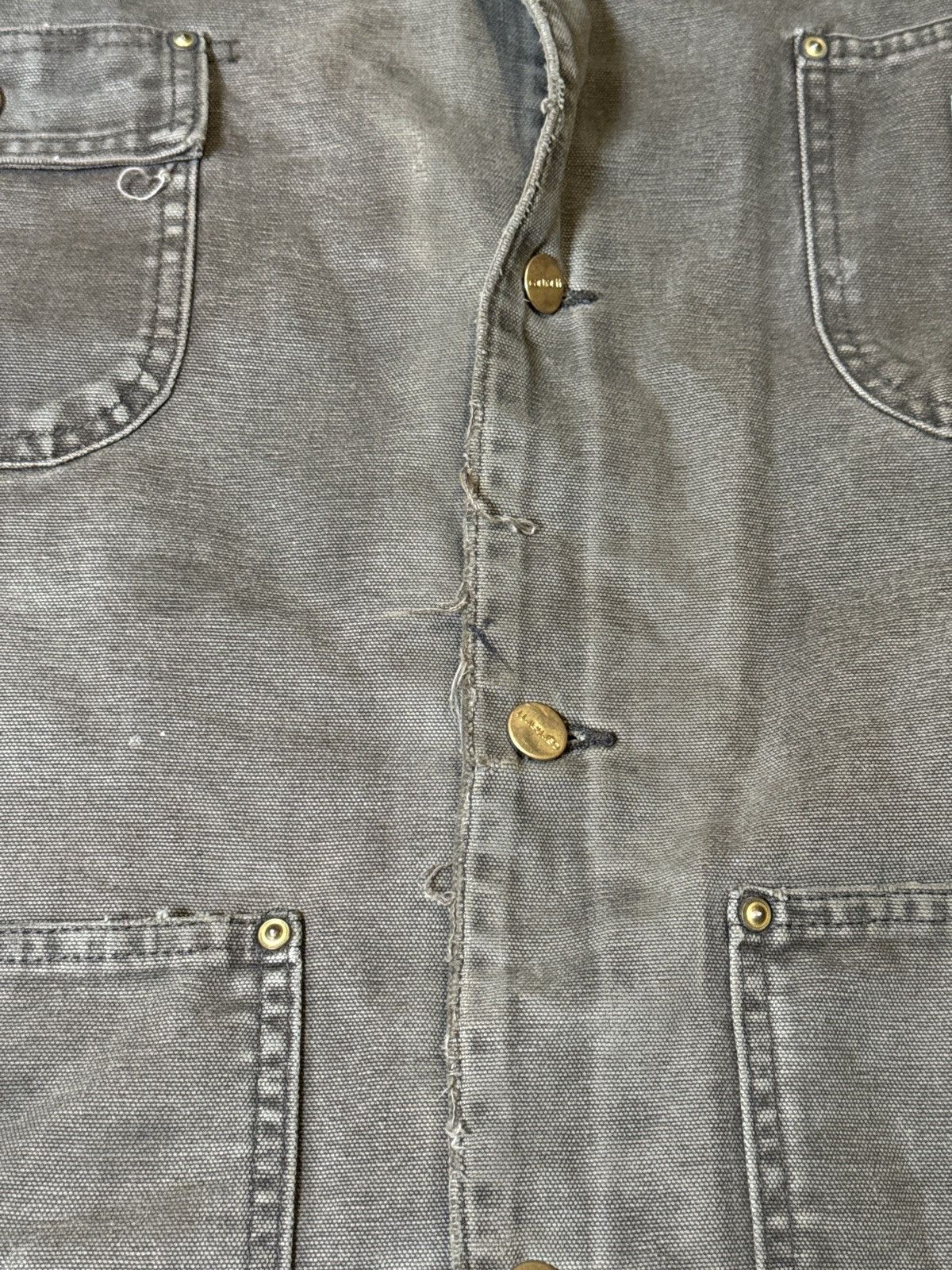 Carhartt × Vintage 90s Carhartt PERFECT DISTRESS Chore Detroit J97 J01 Jacket Size US L / EU 52-54 / 3 - 7 Thumbnail