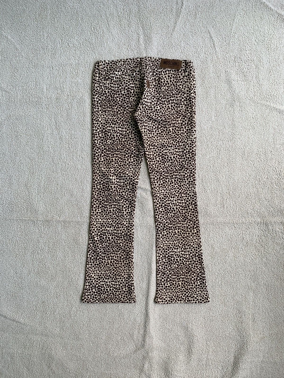 Designer × Moschino Moschino Leopard Flared Jeans Size 29" - 2 Thumbnail