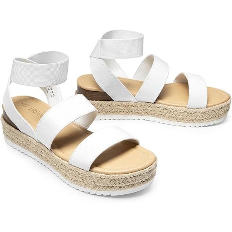 Other Dream Pairs Women's Size 9 White Open Toe Platform Sandals Size US 9 / IT 39 - 5 Thumbnail