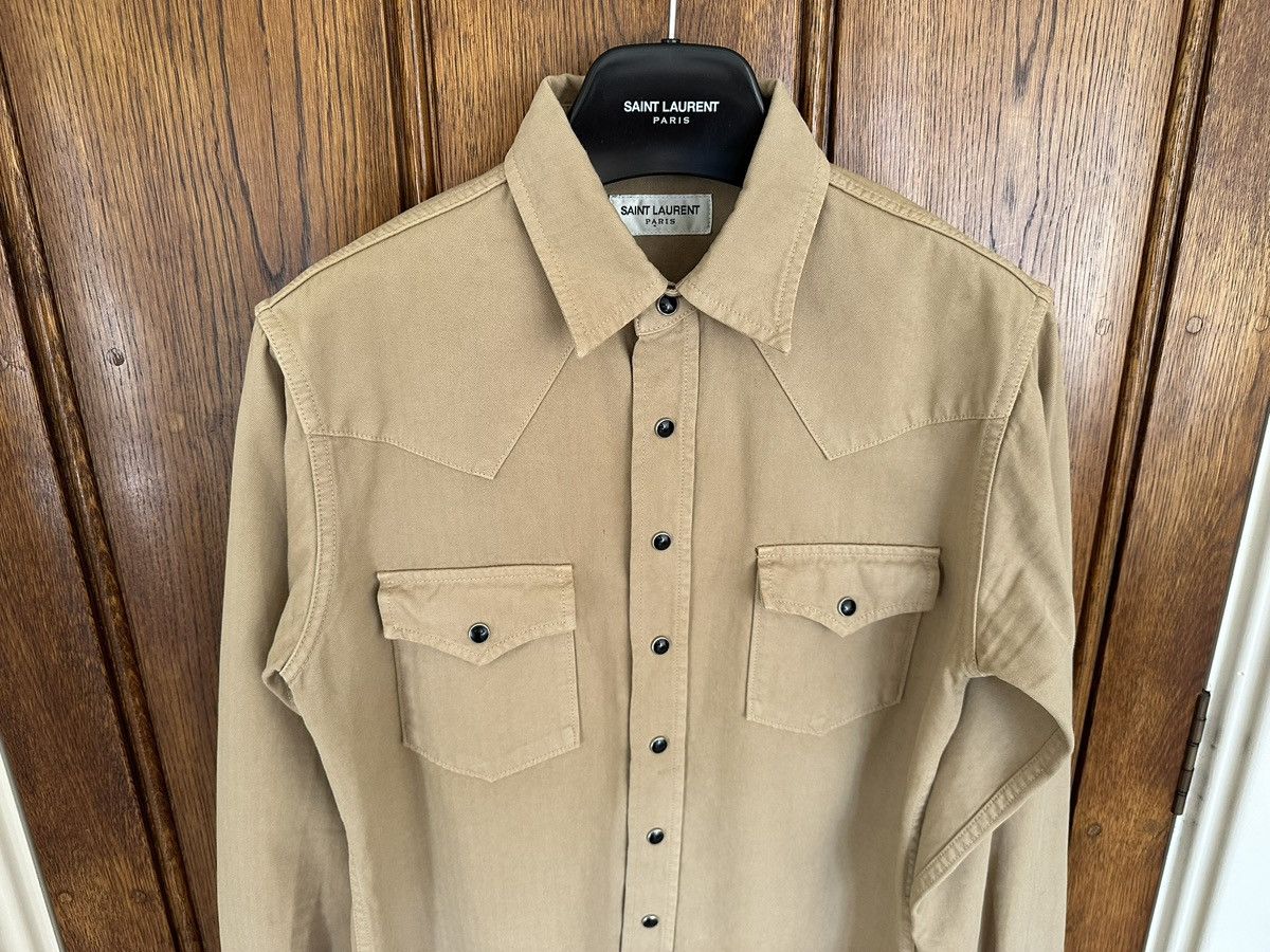Saint Laurent Paris Saint Laurent western stonewashed denim shirt tan S Size US S / EU 44-46 / 1 - 3 Thumbnail