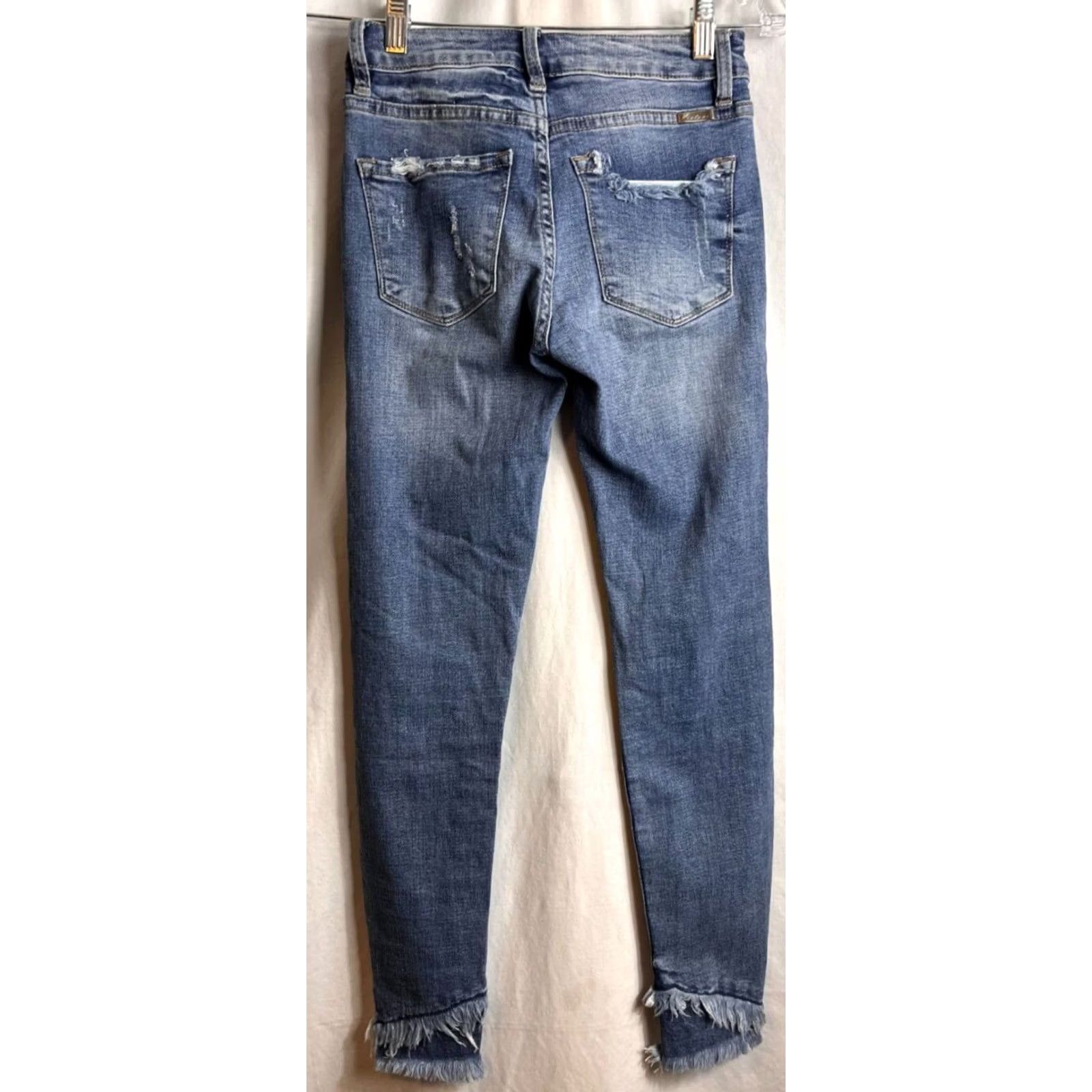 Vintage VINTAGE Kancan Jeans Women Size 1/24 Low Rise Ankle Skinny Destroyed Blue KC6204M 144635 Size 42" / US 20 - 5 Thumbnail