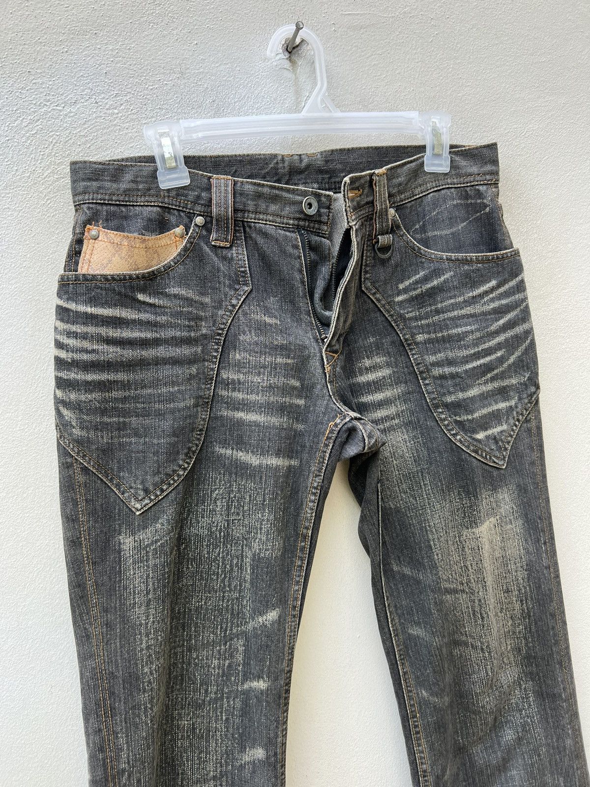 Nicole Club Vintage Nicole Club Faded Black Hybrid Denim Wide Leg Jeans Size US 30 / EU 46 - 7 Thumbnail