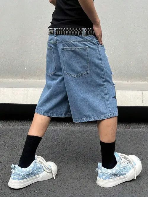 Japanese Brand × Vintage DiSTRESSED vintage denim jorts shorts relaxed Y2K Size US 32 / EU 48 - 4 Thumbnail