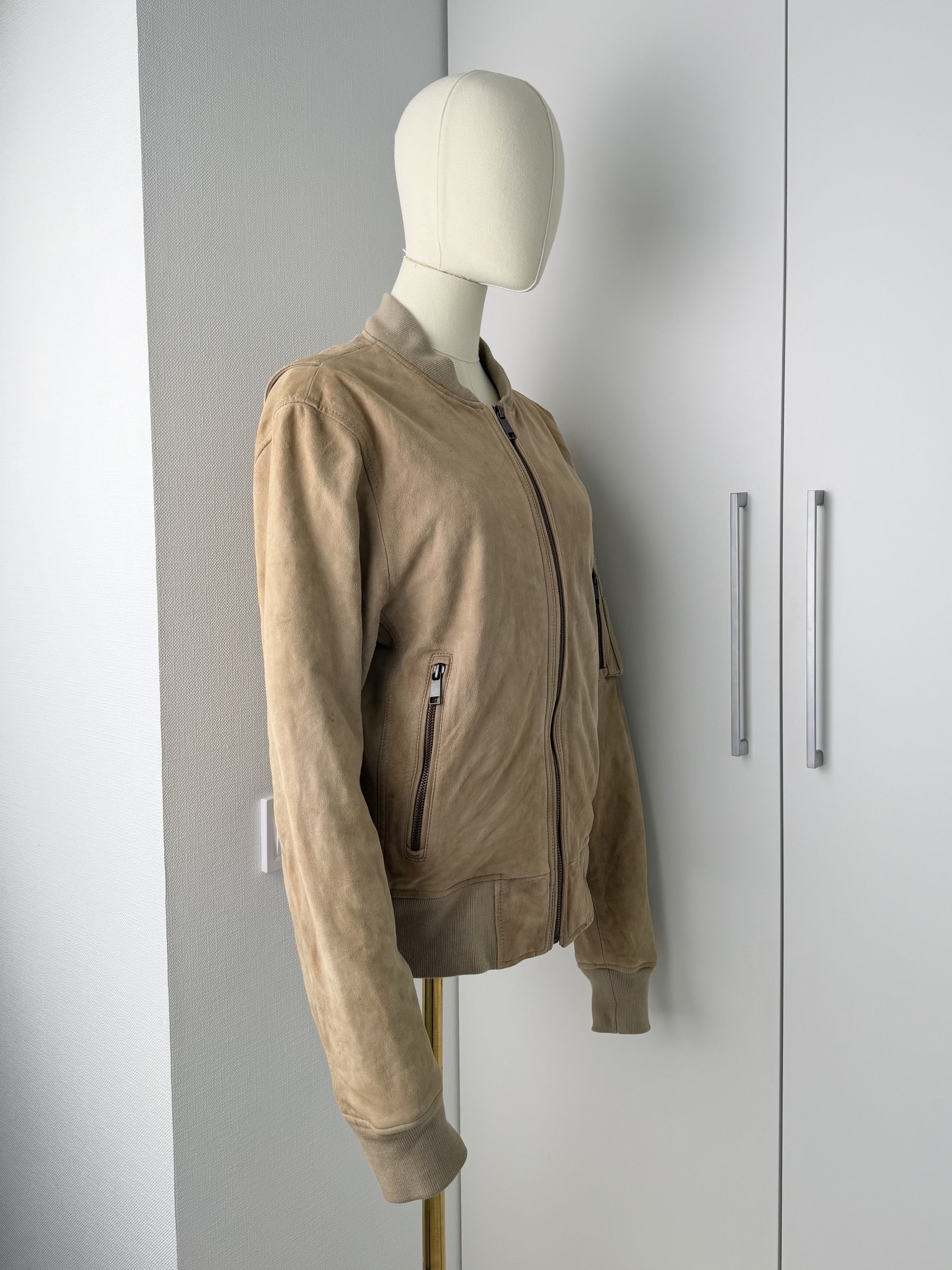 Vintage Vintage Beige Suede Leather Jacket Women's Zip Up Size US S / EU 44-46 / 1 - 2 Thumbnail
