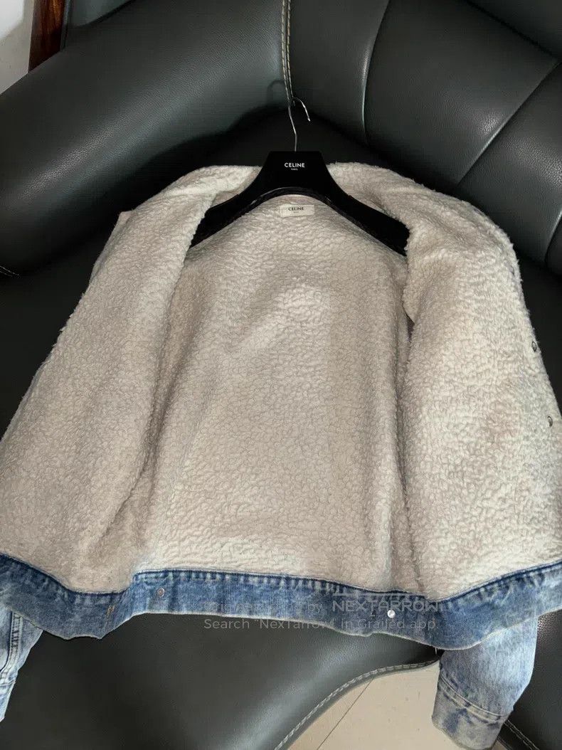 Celine CELINE Shearling Denim Jacket Size US L / EU 52-54 / 3 - 6 Thumbnail