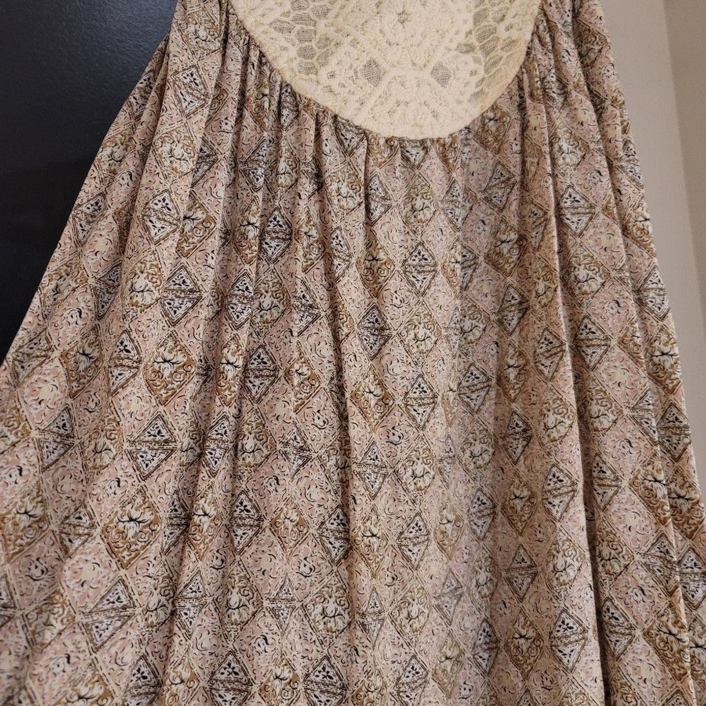 Anthropologie EUC ANTHROPOLOGIE FLORID DIAMONDS DRESS SUNNER SILK CROCHET Size M / US 6-8 / IT 42-44 - 4 Thumbnail