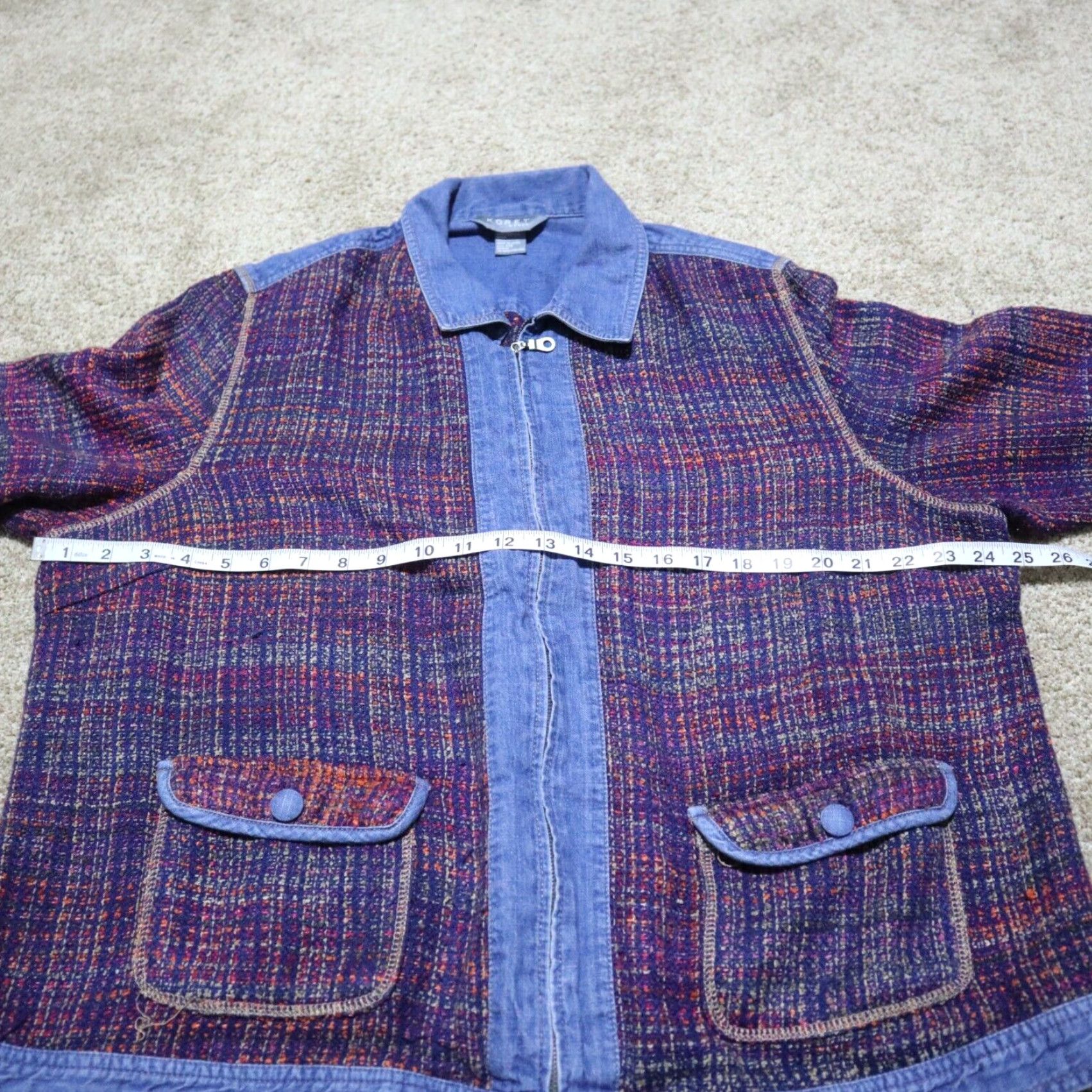 Vintage Vintage Koret Denim Blue Medium Zip Up Jacket Boho Women's Size 20w 90s Size 3XL / US 20-22 - 7 Thumbnail