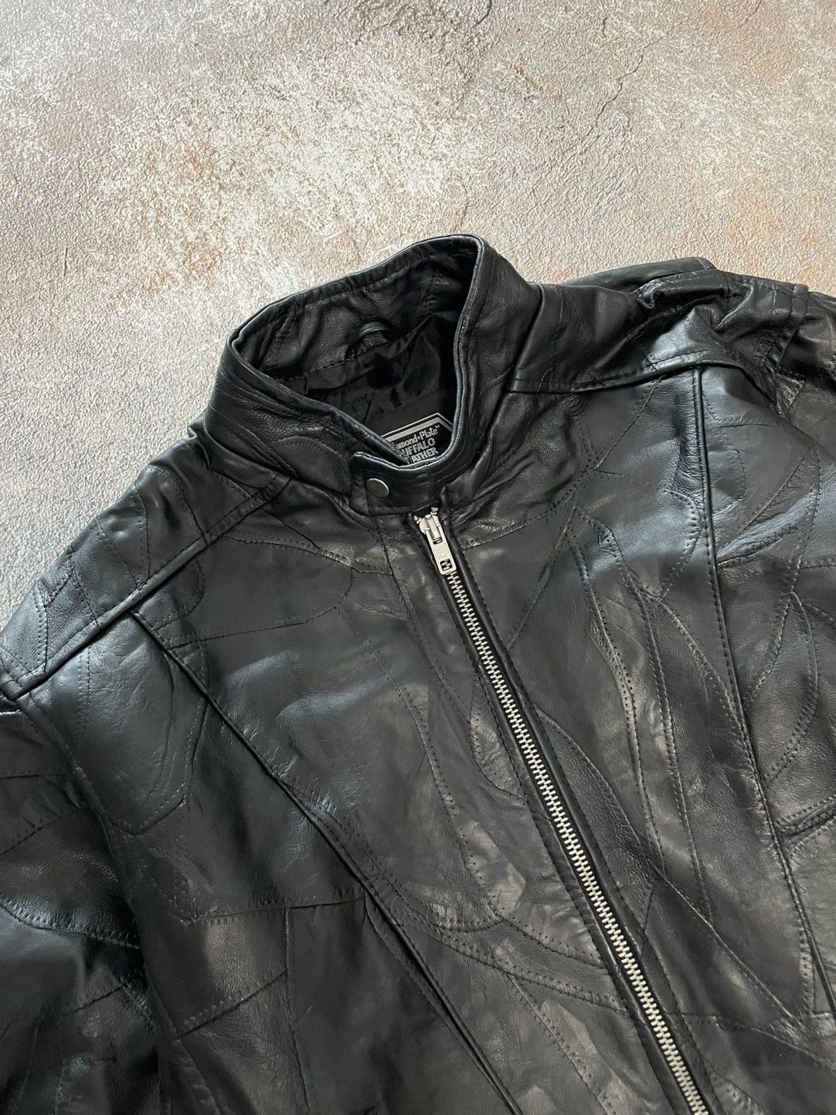 Genuine Leather Vintage Buffalo USA Flag Leather Biker Jacket Size US XL / EU 56 / 4 - 5 Thumbnail