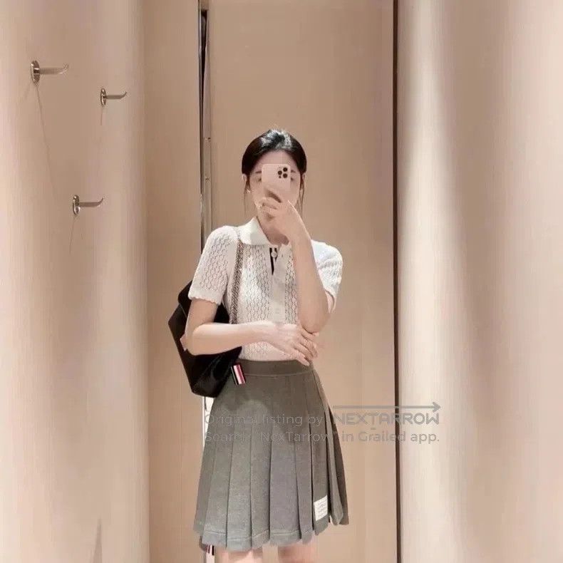 Thom Browne Thom Browne Pleated Skirt Gray Size 25" / US 0 / IT 36 - 7 Thumbnail