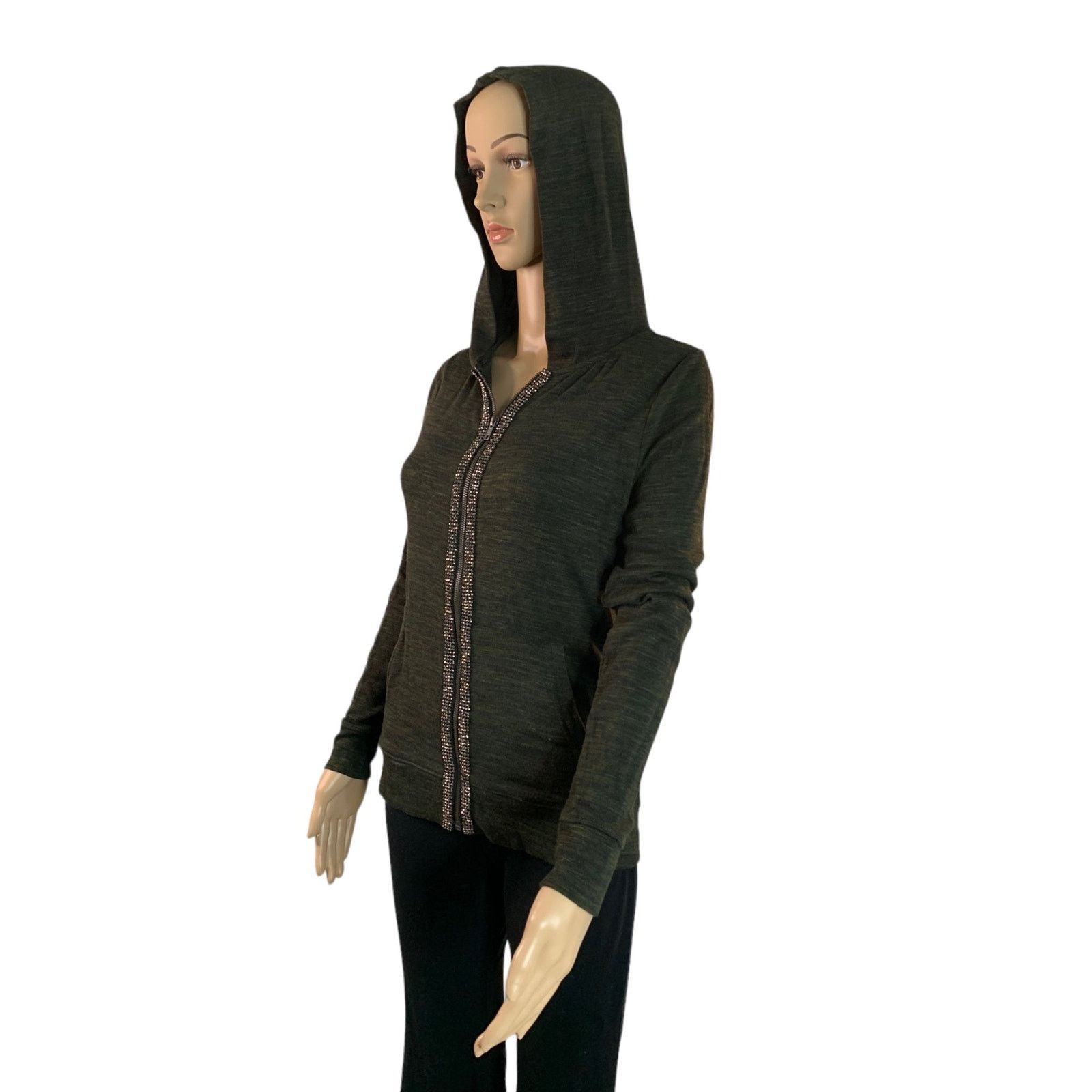Juicy Couture Juicy Couture Womens Size XS Hooded Jacket studded Pockets Size XS / US 0-2 / IT 36-38 - 10 Thumbnail