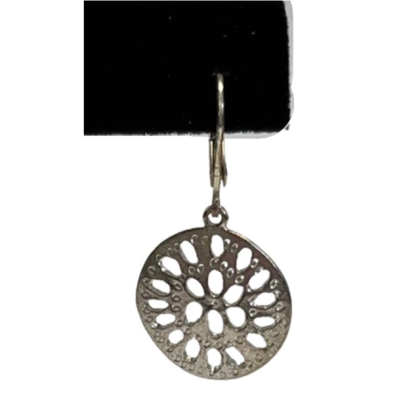 Other Sand Dollar Medallion Silver Statement Necklace Earrings Set Size ONE SIZE - 8 Thumbnail
