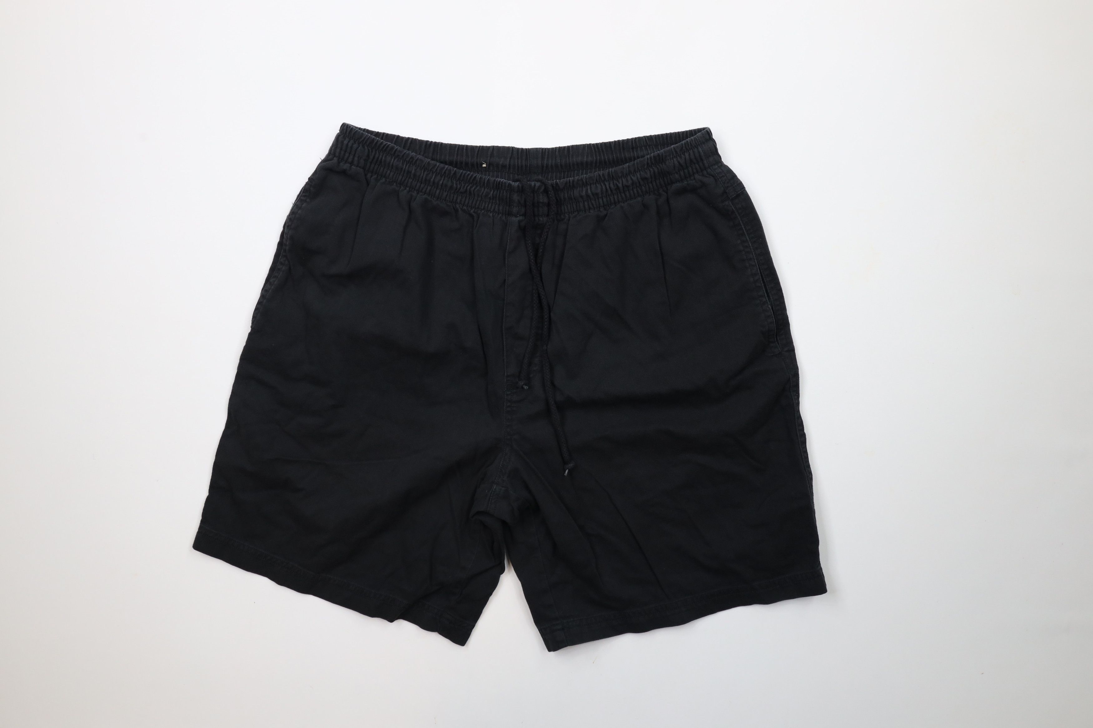 Vintage Vintage 90s Streetwear Blank Above Knee Shorts Black Cotton Size US 32 / EU 48 - 1 Thumbnail