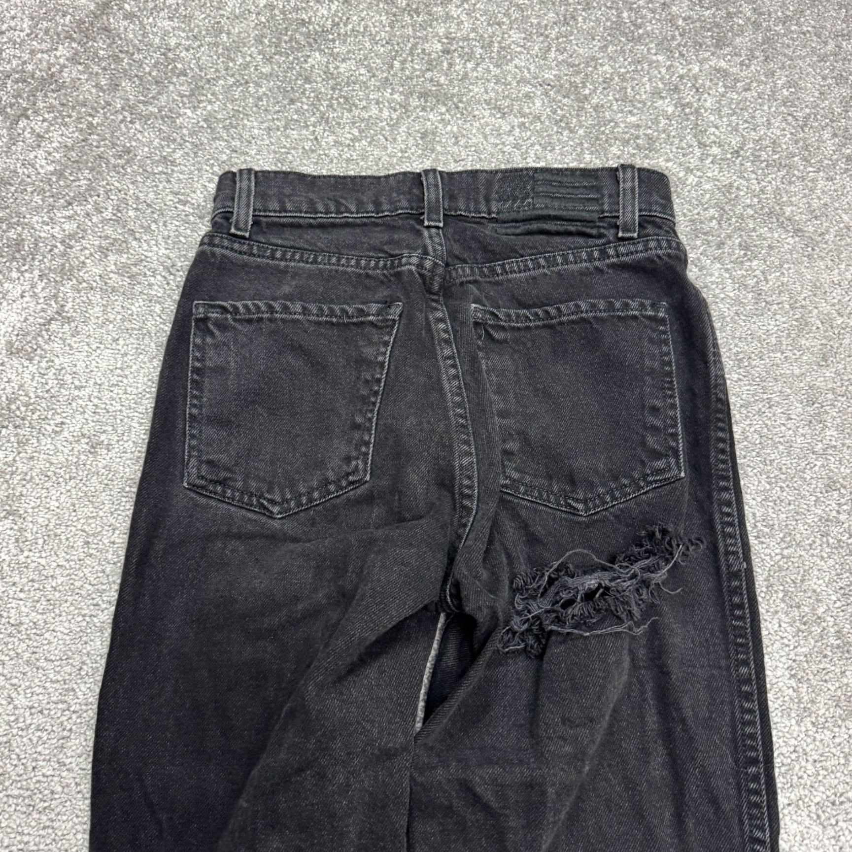 Vintage Revice Jeans Distressed Straight Black High Rise Button Fly Womens 24 Denim 100% Cotton City Grunge Jeans Size 42" / US 20 - 5 Thumbnail