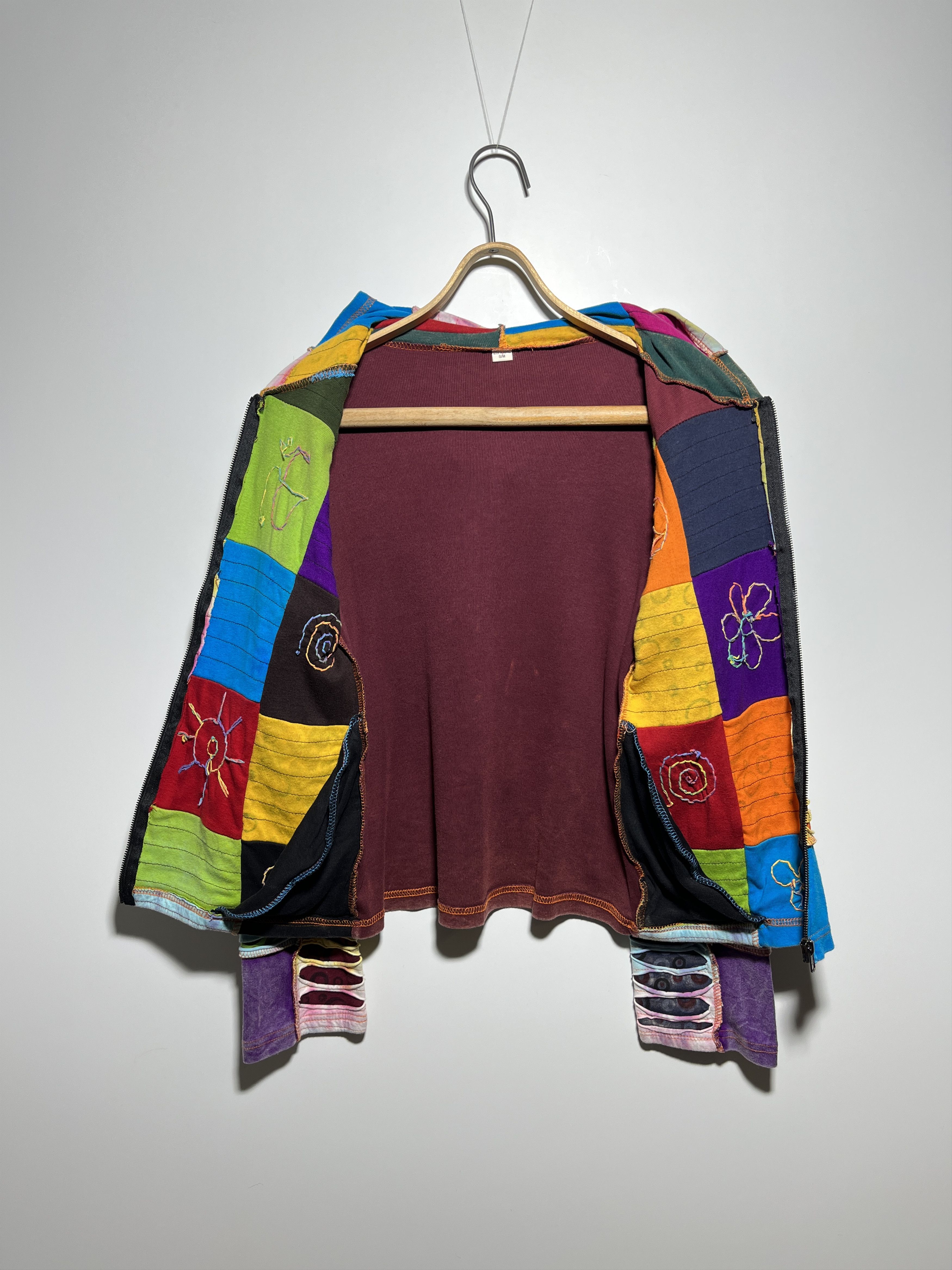 Vintage Vintage Women's Patchwork Nepal Hippie Zip Hoodie Size S / US 4 / IT 40 - 3 Thumbnail