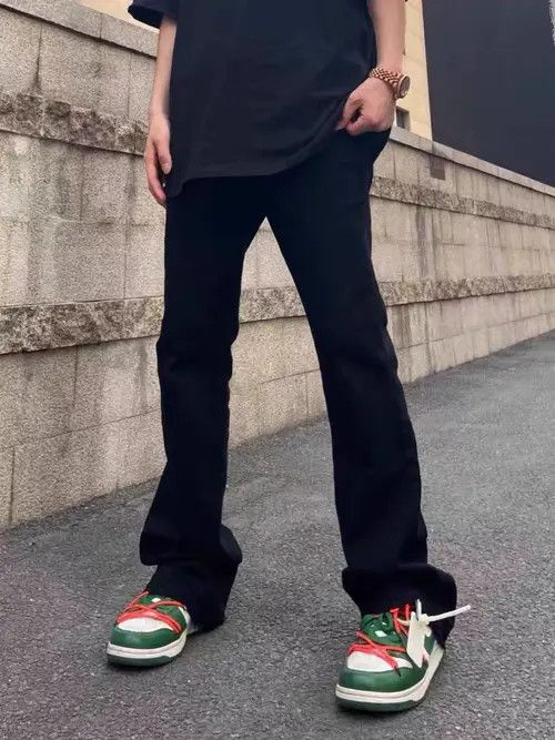 VIBE High Street Black Micro Flare Jeans Size US 30 / EU 46 - 1 Preview