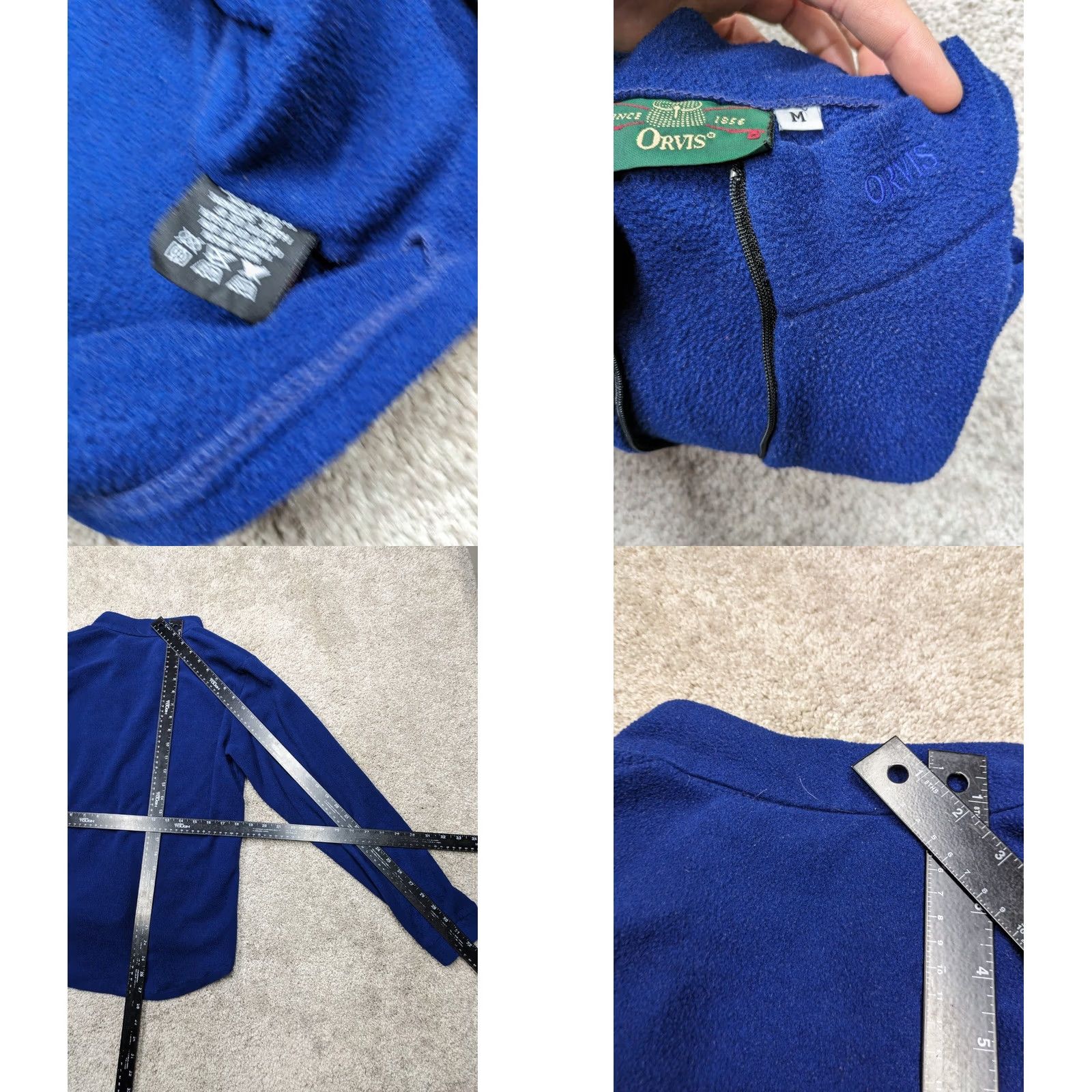 Orvis VINTAGE ORVIS USA MADE Jacket Fleece Quarter Zip Pullover Blue Mens Medium Size US M / EU 48-50 / 2 - 8 Thumbnail