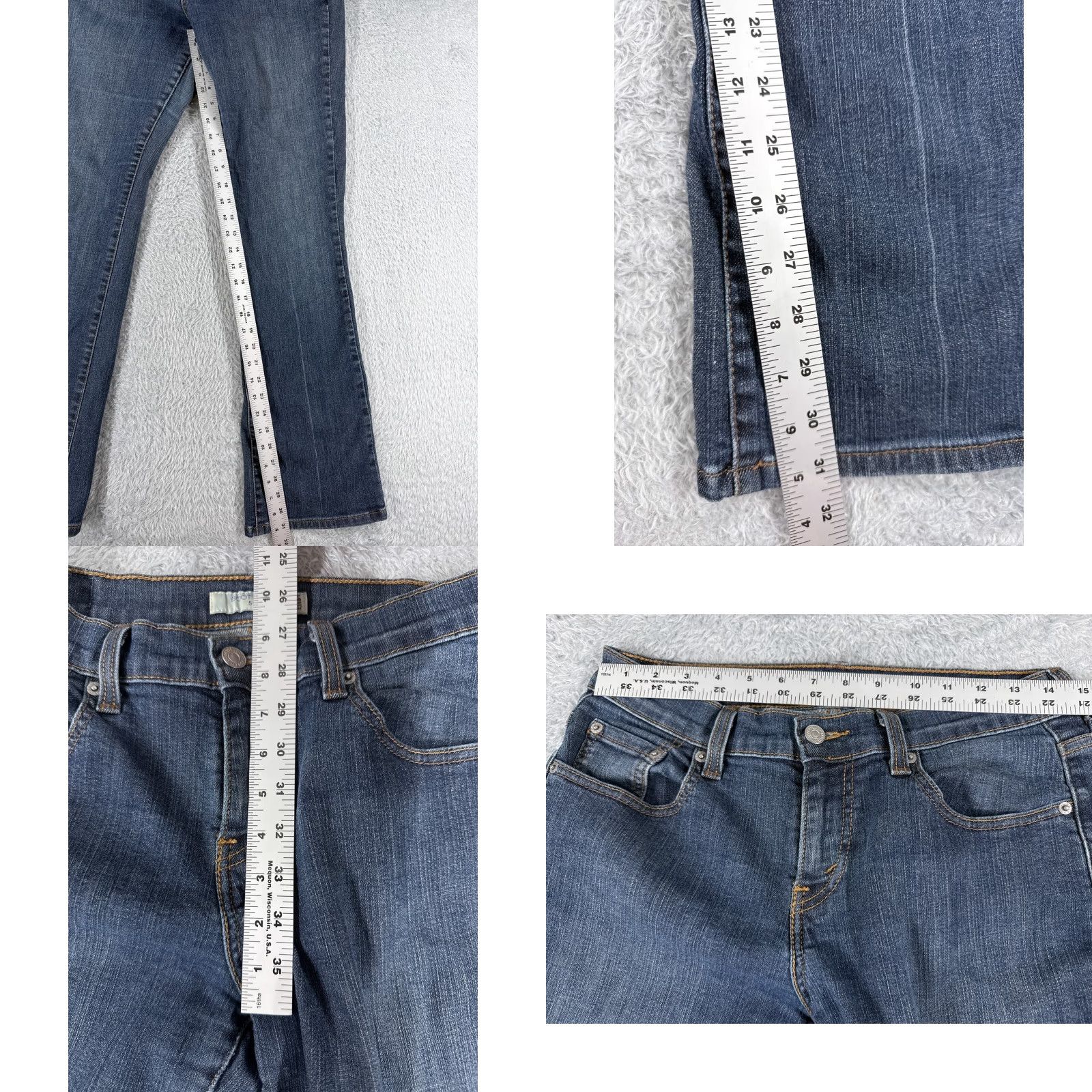 Levi's Levis 515 Jeans Women Blue Denim Bootcut Mid Rise 28x31 Cotton Blend 6 Regular Size 28" / US 6 / IT 42 - 8 Thumbnail