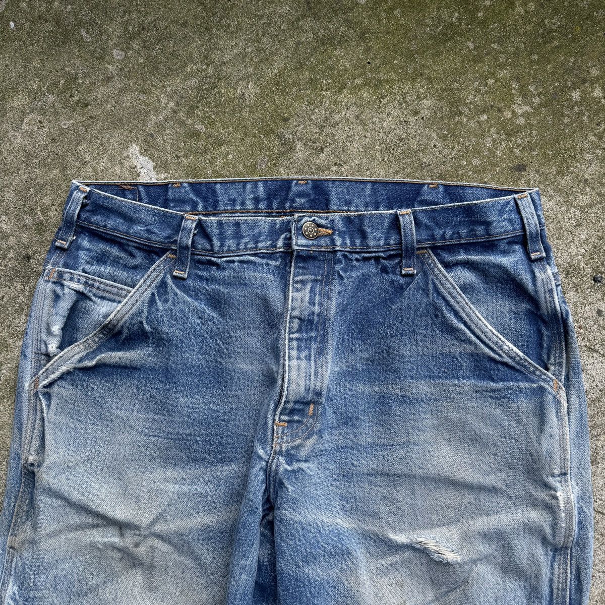 Vintage 90s Faded Thrashed Distressed Workwear Jeans ERD Grunge Size US 34 / EU 50 - 13 Thumbnail