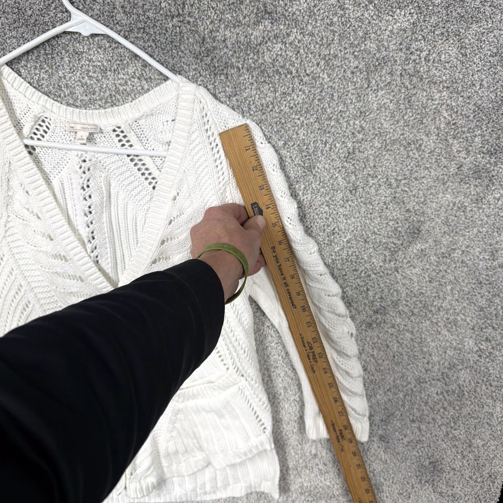 Gap VINTAGE Gap Cardigan Sweater Womens Small White Cable Knit Old Money Coastal Coquette Size S / US 4 / IT 40 - 3 Thumbnail