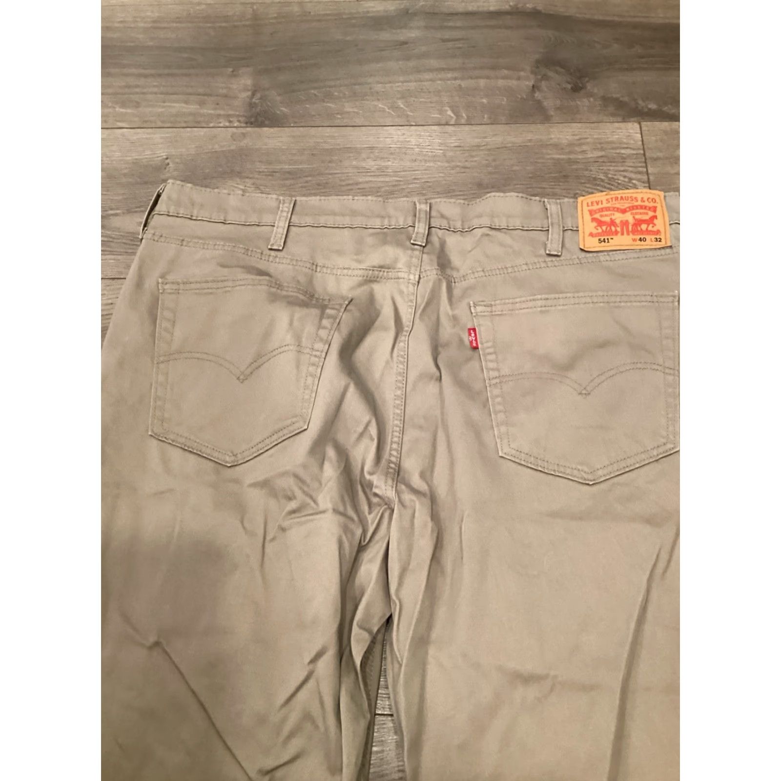 Levi's LEVI'S MEN'S JEANS 541 40x32 Athletic Taper Stretch Khaki Regular Beige Cotton Blend Mens Size US 40 / EU 56 - 7 Thumbnail