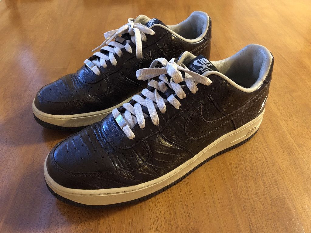 Fragment Design × Nike 1 of 48 2008 Air Force 1 Low HTM Croc Leather 318930-221 Size US 13 / EU 46 - 2 Thumbnail