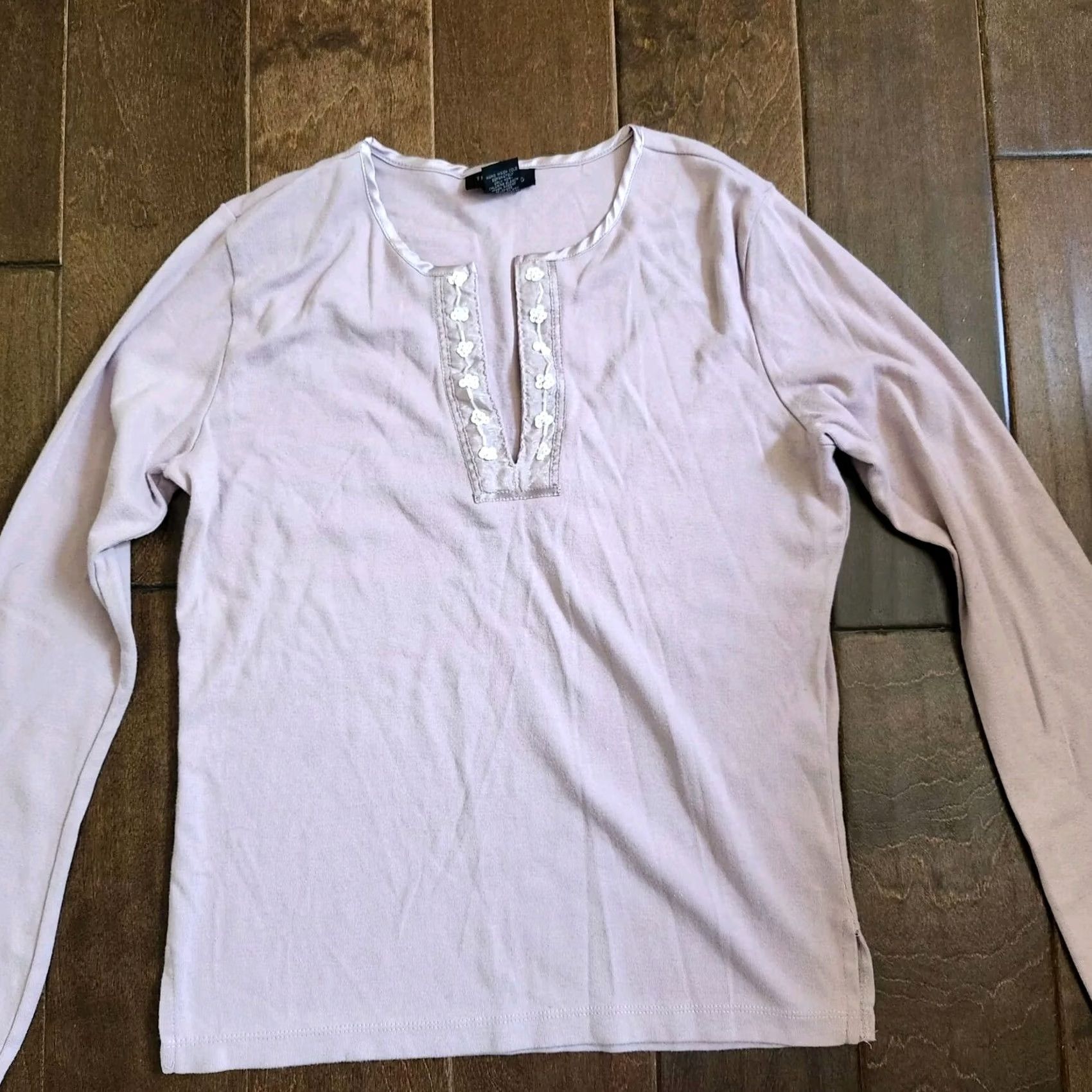 Vintage The Limited Women’s JUNIOR Purple V-Neck Long Sleeve T-Shirt M, Pullover, Casual/Party Size M / US 6-8 / IT 42-44 - 4 Thumbnail