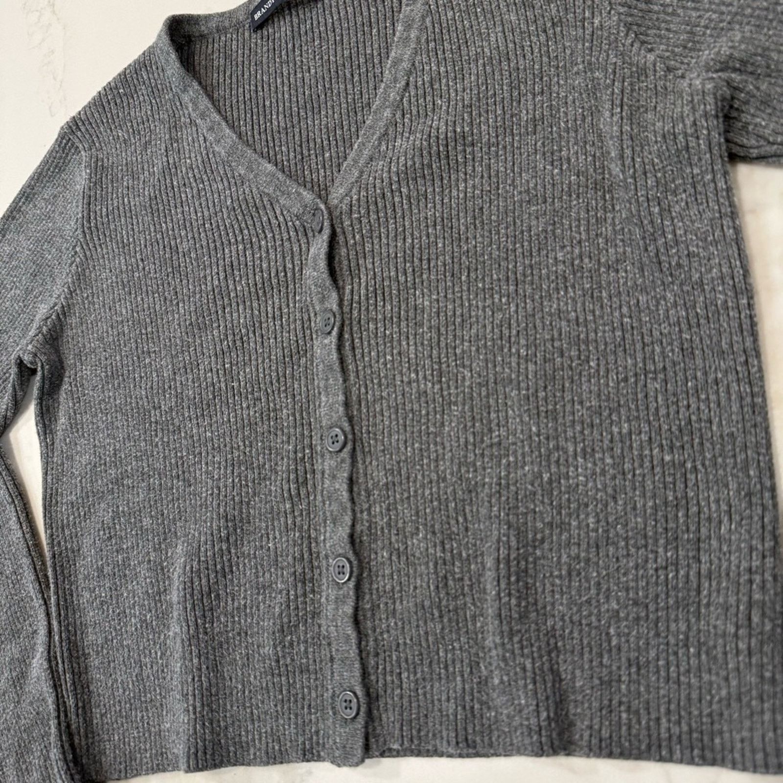 Brandy Melville Brandy Melville Shannon Ribbed Cardigan Sweater Womens OS Size ONE SIZE - 7 Thumbnail