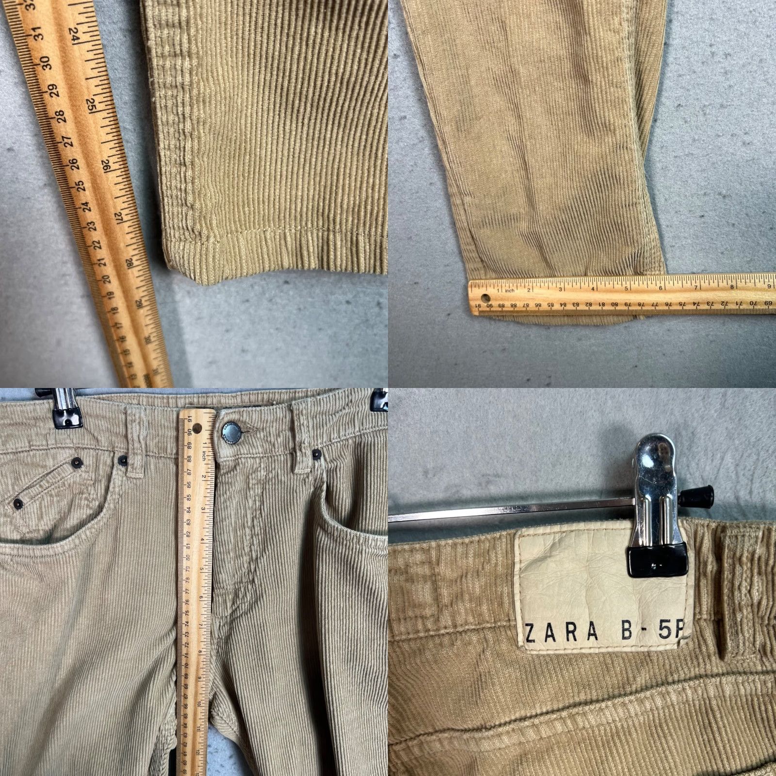 Zara Zara Man Basic Mens 30 Beige Corduroy Pants Tapered Leg Chino Straight Flat Front Regular Waist 30 Inseam 29 Vintage No Mens Size US 30 / EU 46 - 8 Thumbnail