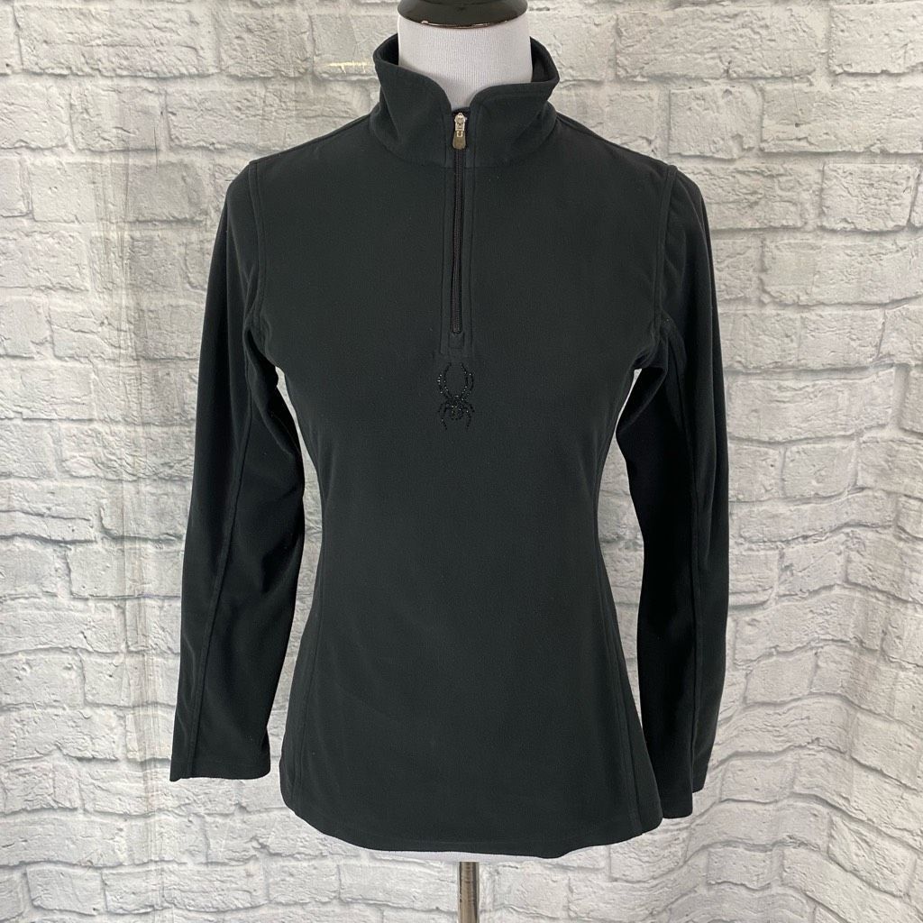 Spyder Spyder women sz 8 pullover 1/4 zip w/high collar black Size S / US 4 / IT 40 - 1 Thumbnail
