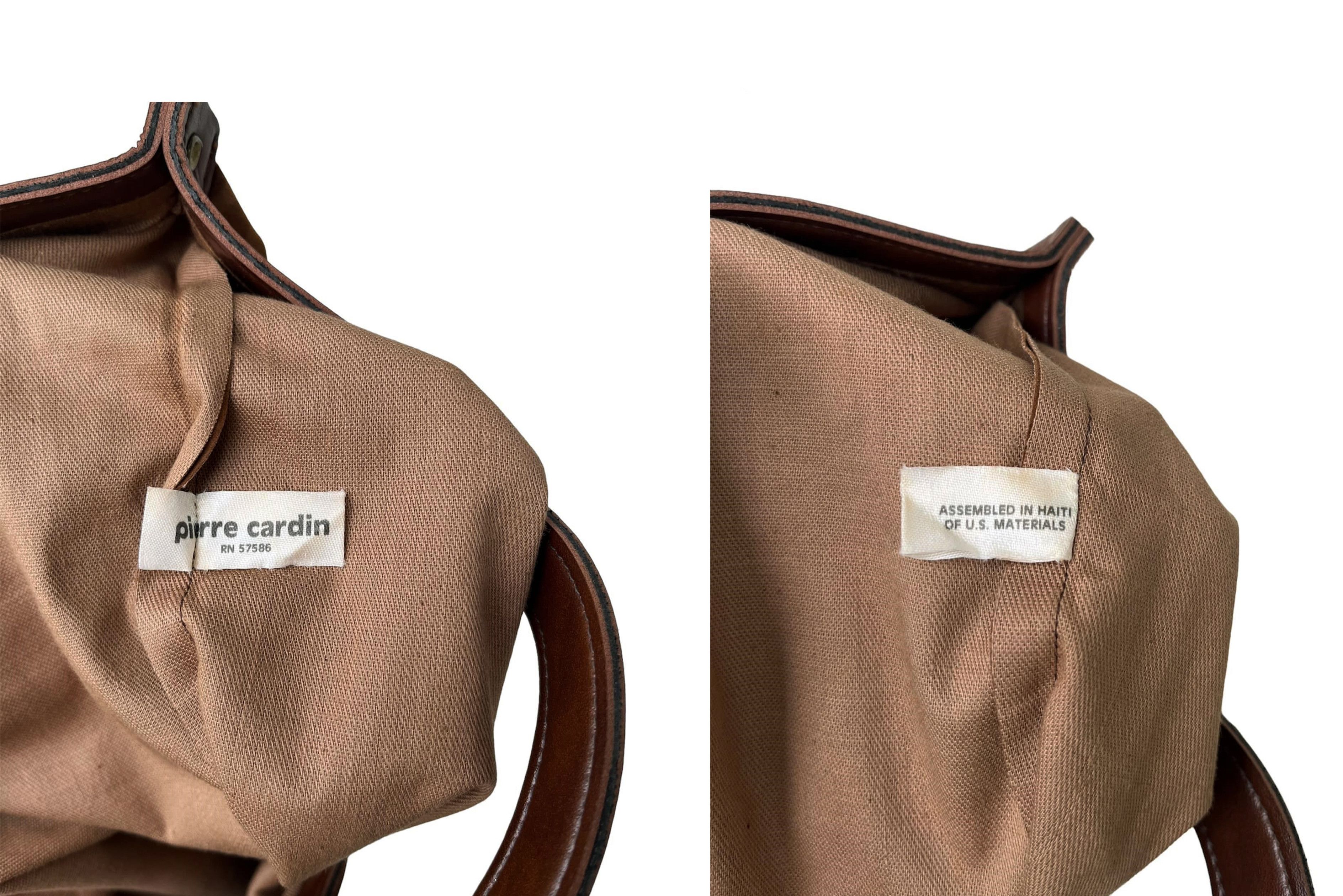 Pierre Cardin Brown Velvet handbag, signature logo printed
