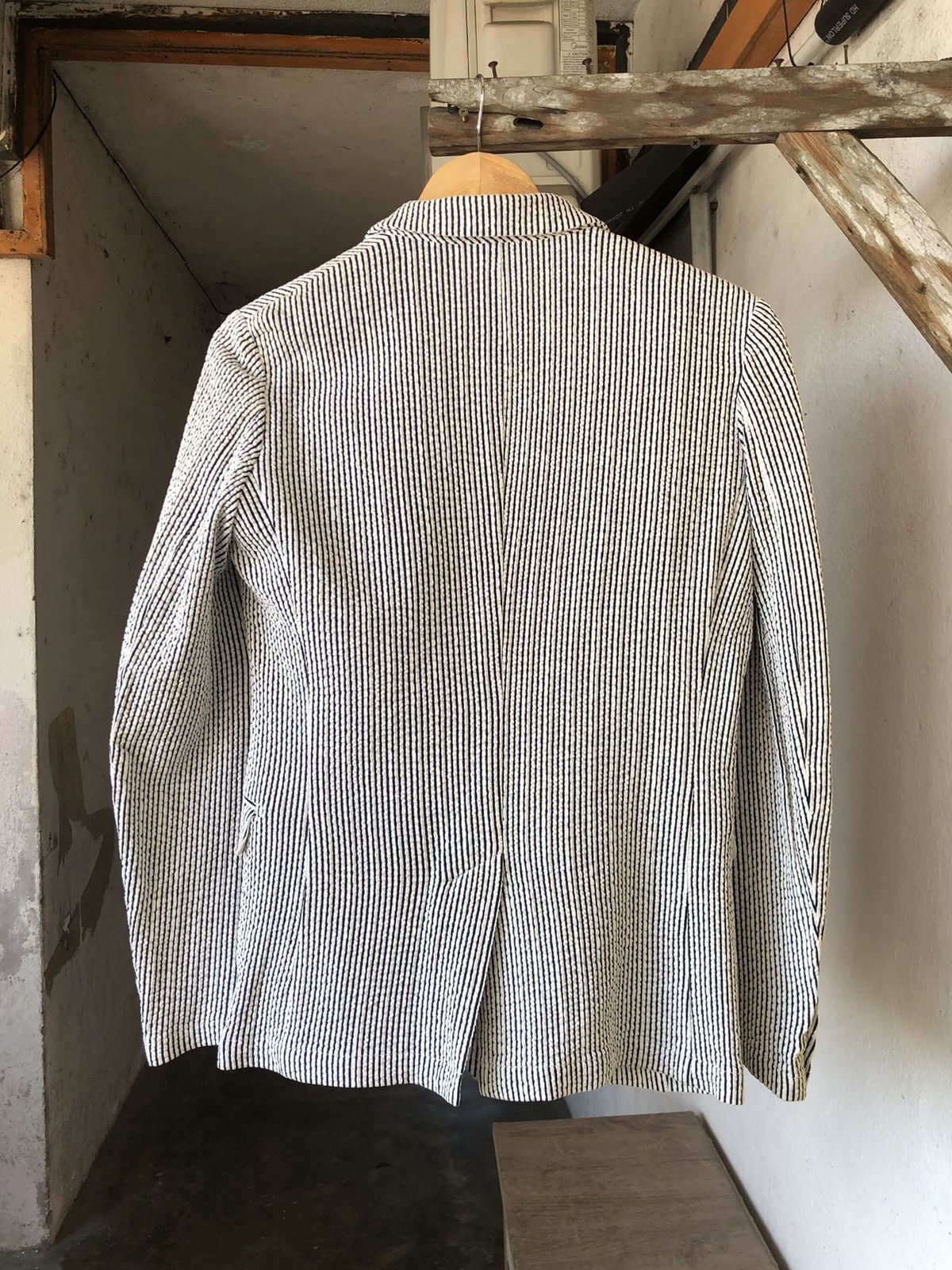 Issey Miyake Tete Homme by Issey Miyake Pleated Strip Blazer Size M / US 6-8 / IT 42-44 - 2 Thumbnail