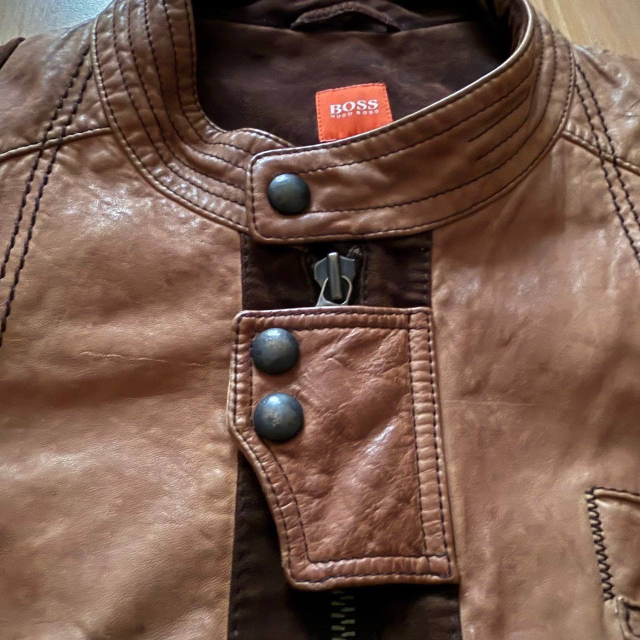 Hugo Boss Hugo Boss Orange Vintage leather jacket Size US L / EU 52-54 / 3 - 8 Thumbnail