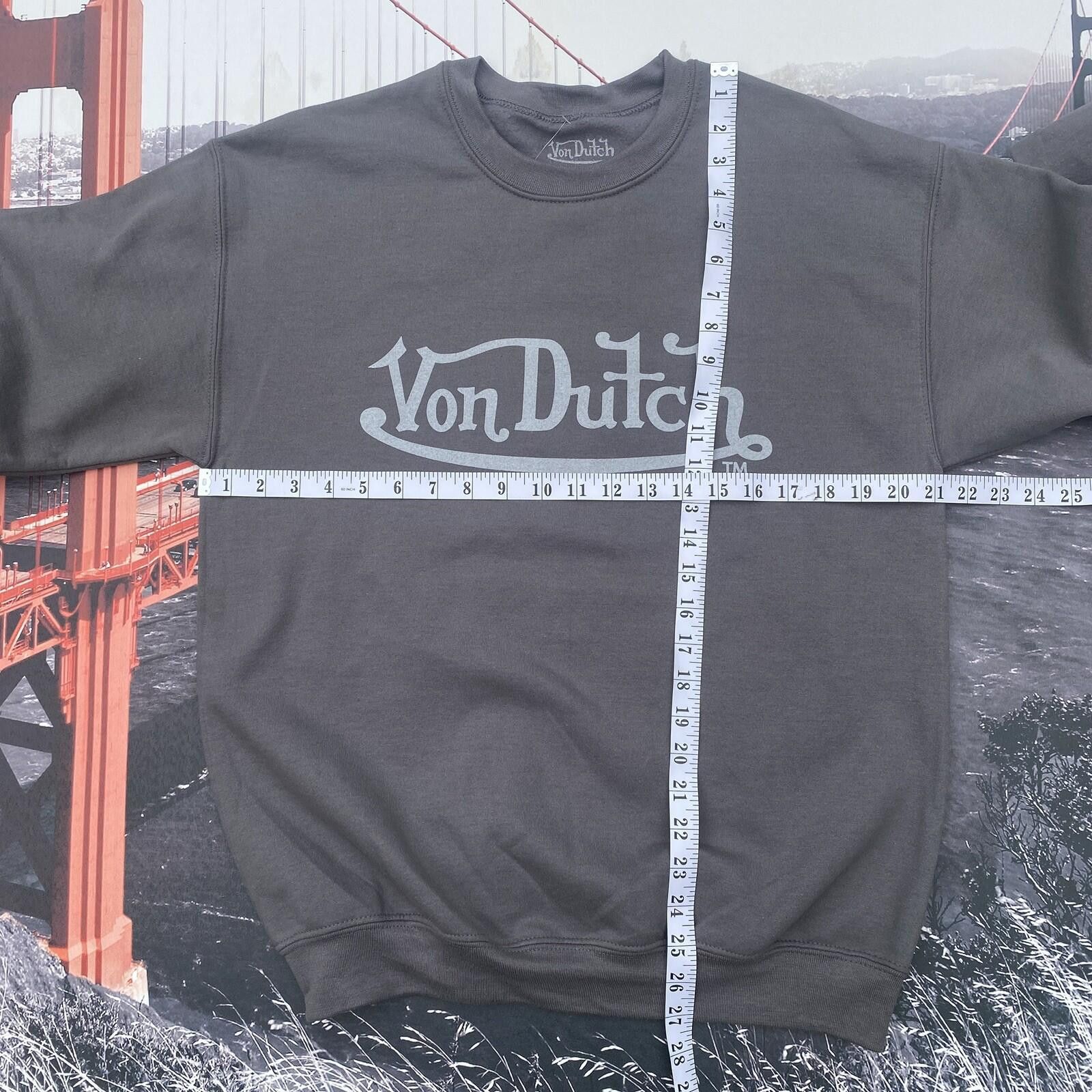 Von Dutch Von Dutch Mens Sweatshirt Size Medium Gray Crewneck Cotton Size US 32 / EU 48 - 4 Thumbnail