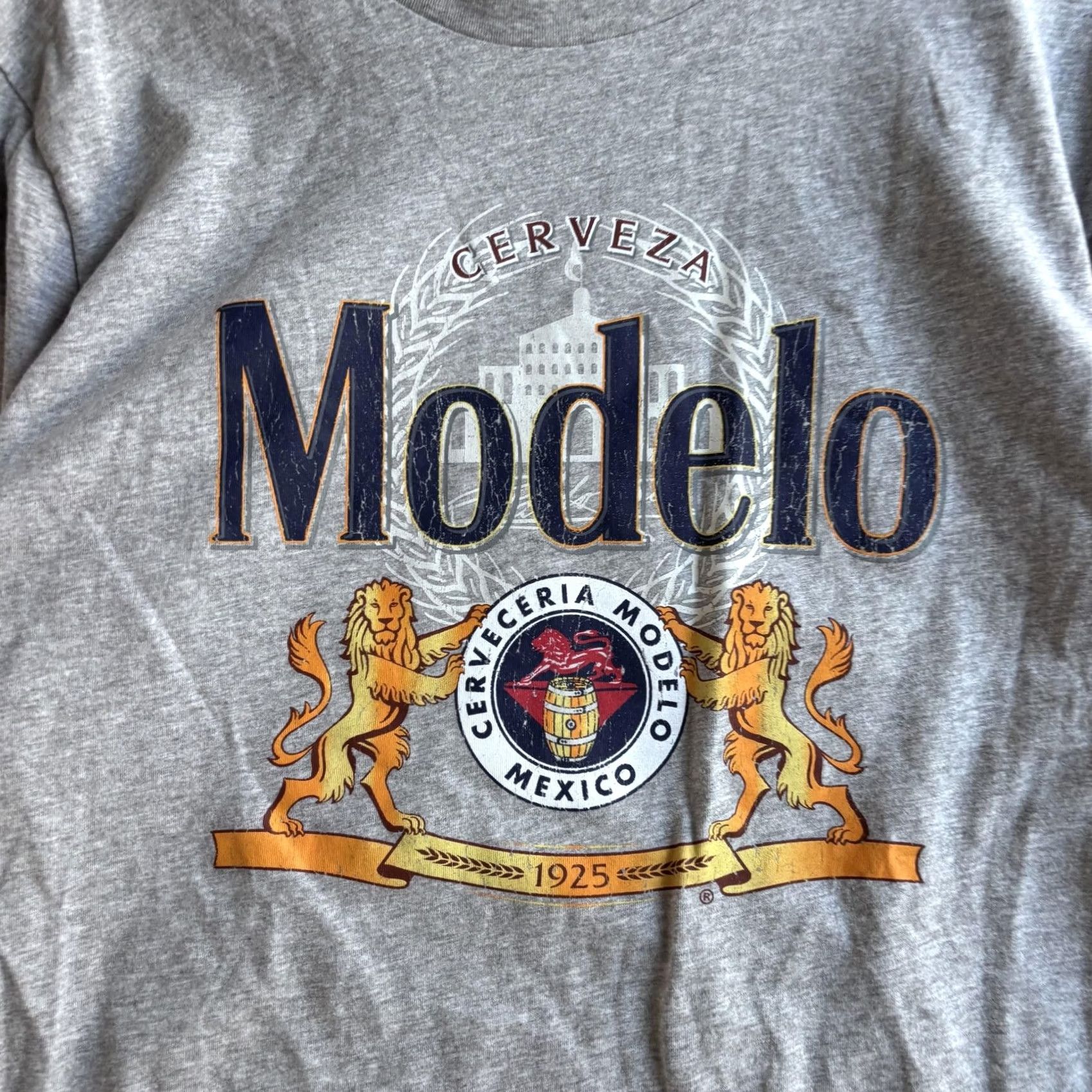 Vintage Modelo Shirt Mens Large Gray Cerveza Beer Graphic Tee T-Shirt Tagless Mexico Size US L / EU 52-54 / 3 - 2 Thumbnail