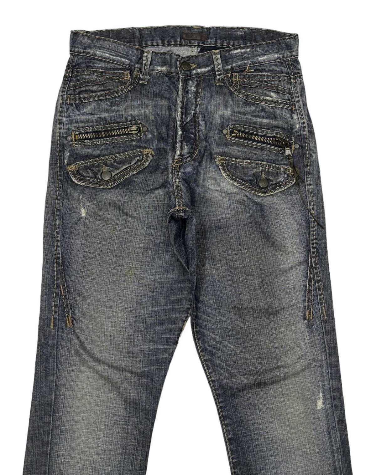 Beauty Beast ABSOLUTE JOY MULTI POCKET BAGGY CROP DISTRESSED DENIM JEANS Size US 33 - 3 Thumbnail