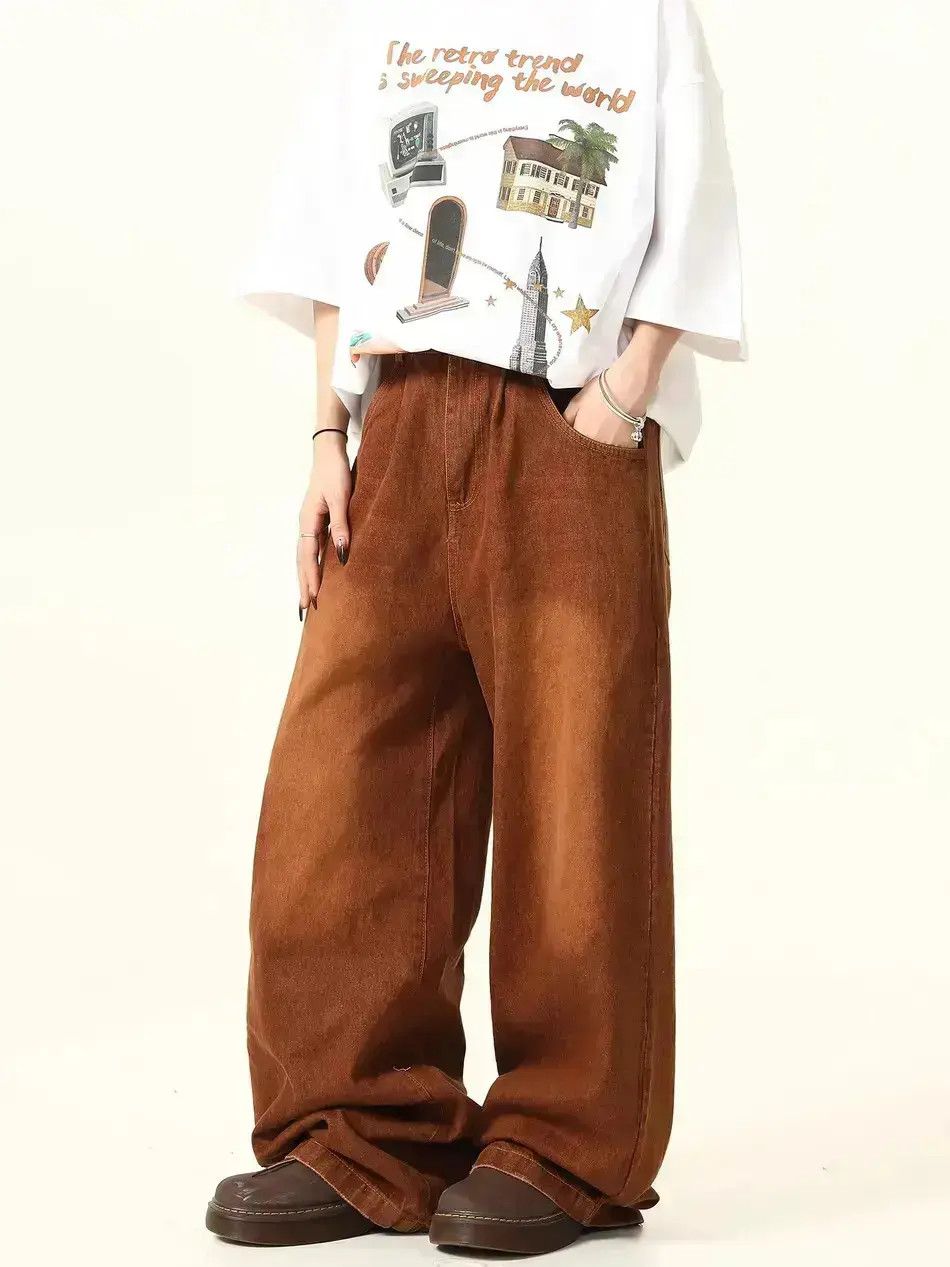 Japanese Brand Retro loose wide leg jeans Size US 32 / EU 48 - 4 Thumbnail