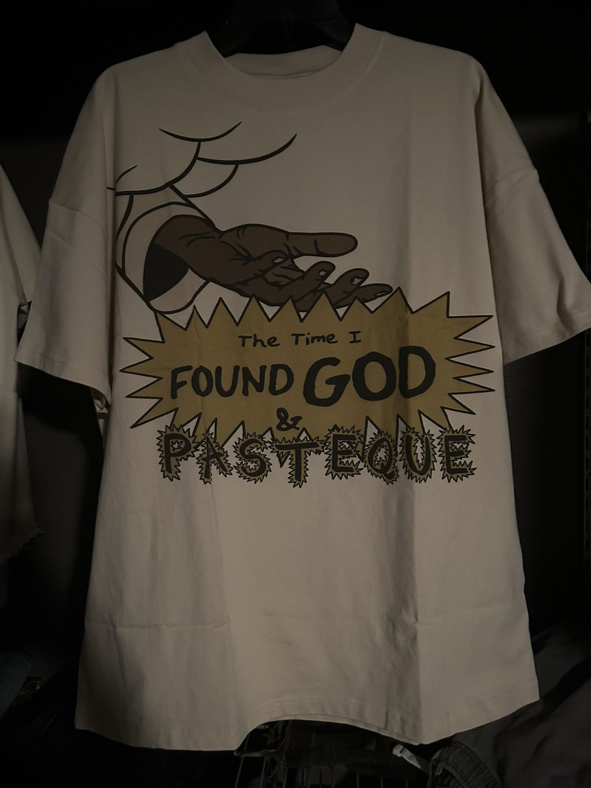 image of Pasteque Vetement Jesus Tee in Beige, Men's (Size Medium)
