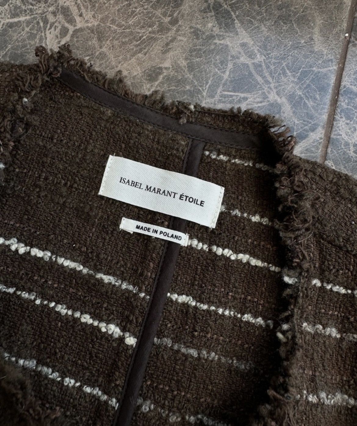 Isabel Marant Etoile Isabel Marant Étoile Tweed Jacket Brown Raw Edge Sz M Size M / US 6-8 / IT 42-44 - 2 Thumbnail