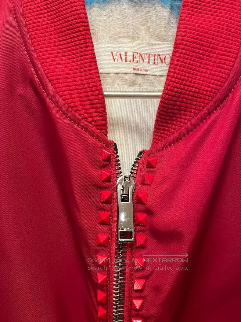 Valentino Valentino Red studded classic bomber jacket Size US XS / EU 42 / 0 - 2 Thumbnail