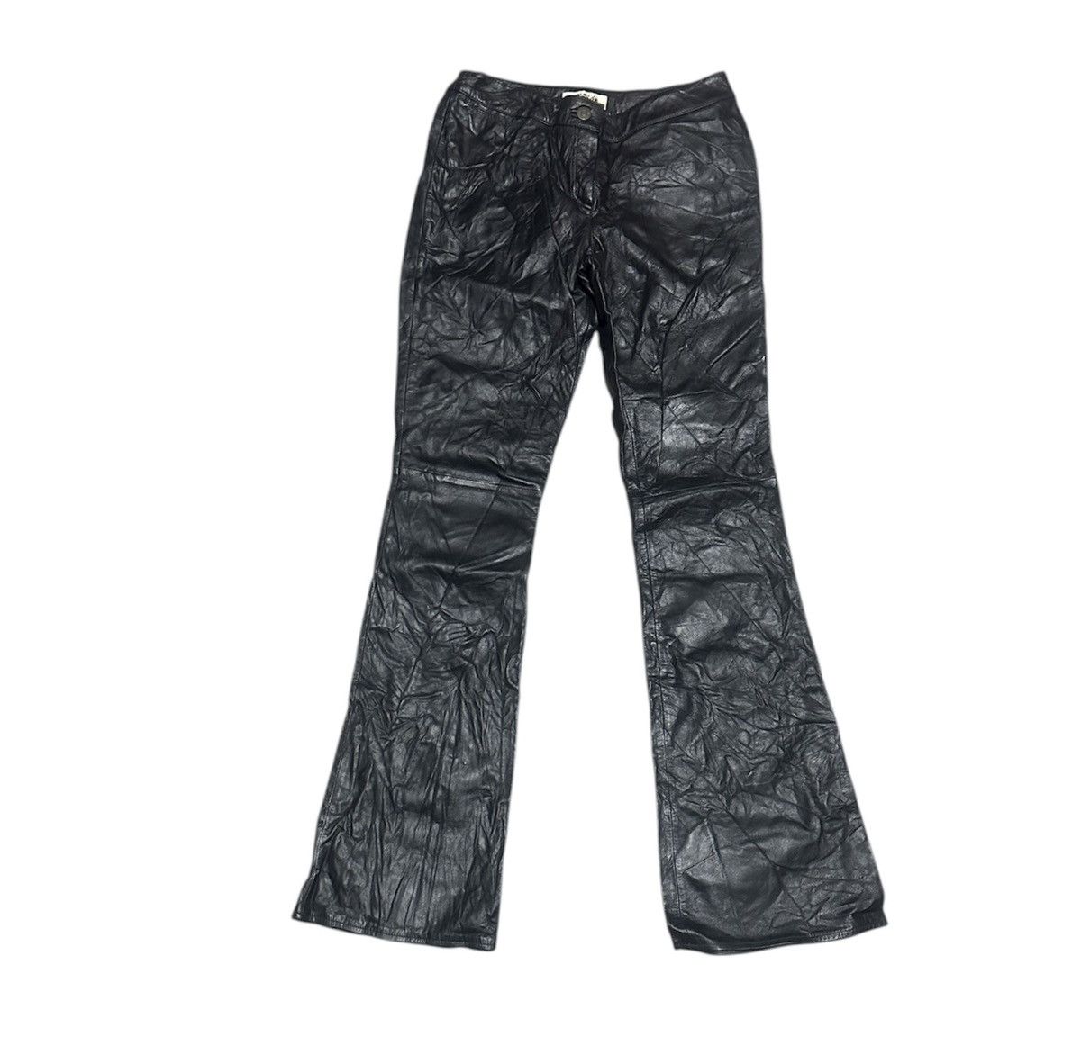 If Six Was Nine Vintage Japanese Cow Leather Flare Bootcut Pants By O'She Size US 26 / EU 42 - 1 Thumbnail