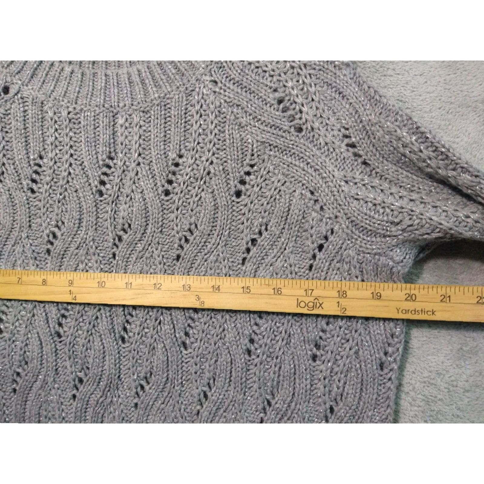 Lucky Brand Lucky Brand Sweater Womens Small Gray Alpaca Wool Blend Cable Knit Pullover Size S / US 4 / IT 40 - 4 Thumbnail