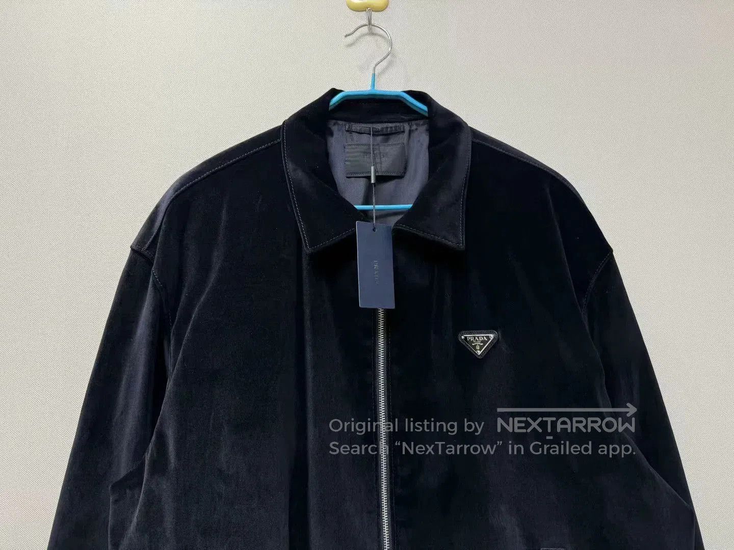 Prada Prada Black Velvet Triangle Logo Zip Jacket. Size US XXL / EU 58 / 5 - 2 Thumbnail