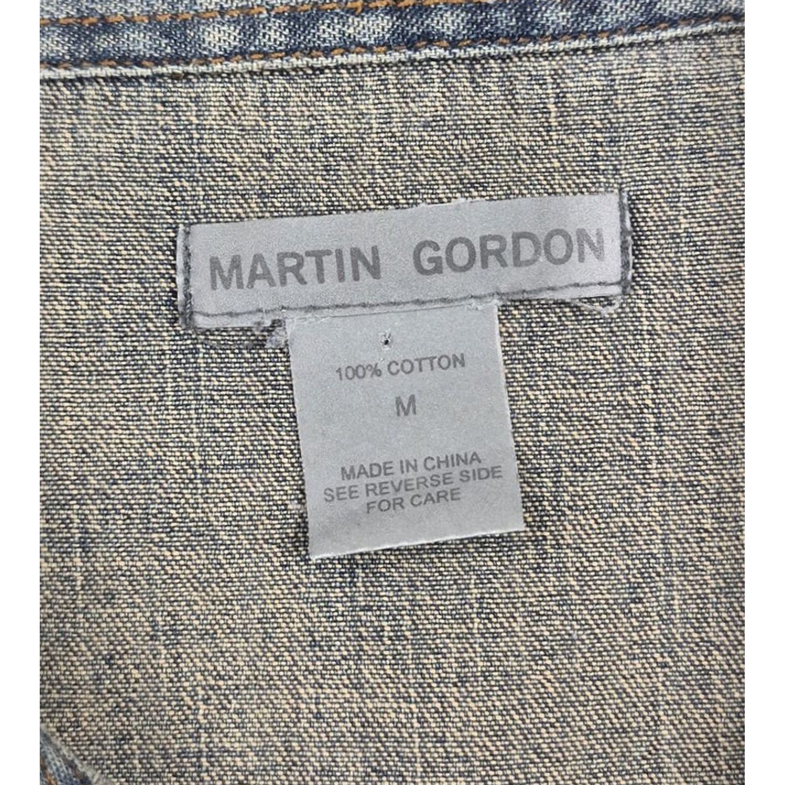 Denime Martin Gordon Western Snap Shirt Mens Medium Denim Long Sleeve Casual Distressed Size US M / EU 48-50 / 2 - 5 Thumbnail