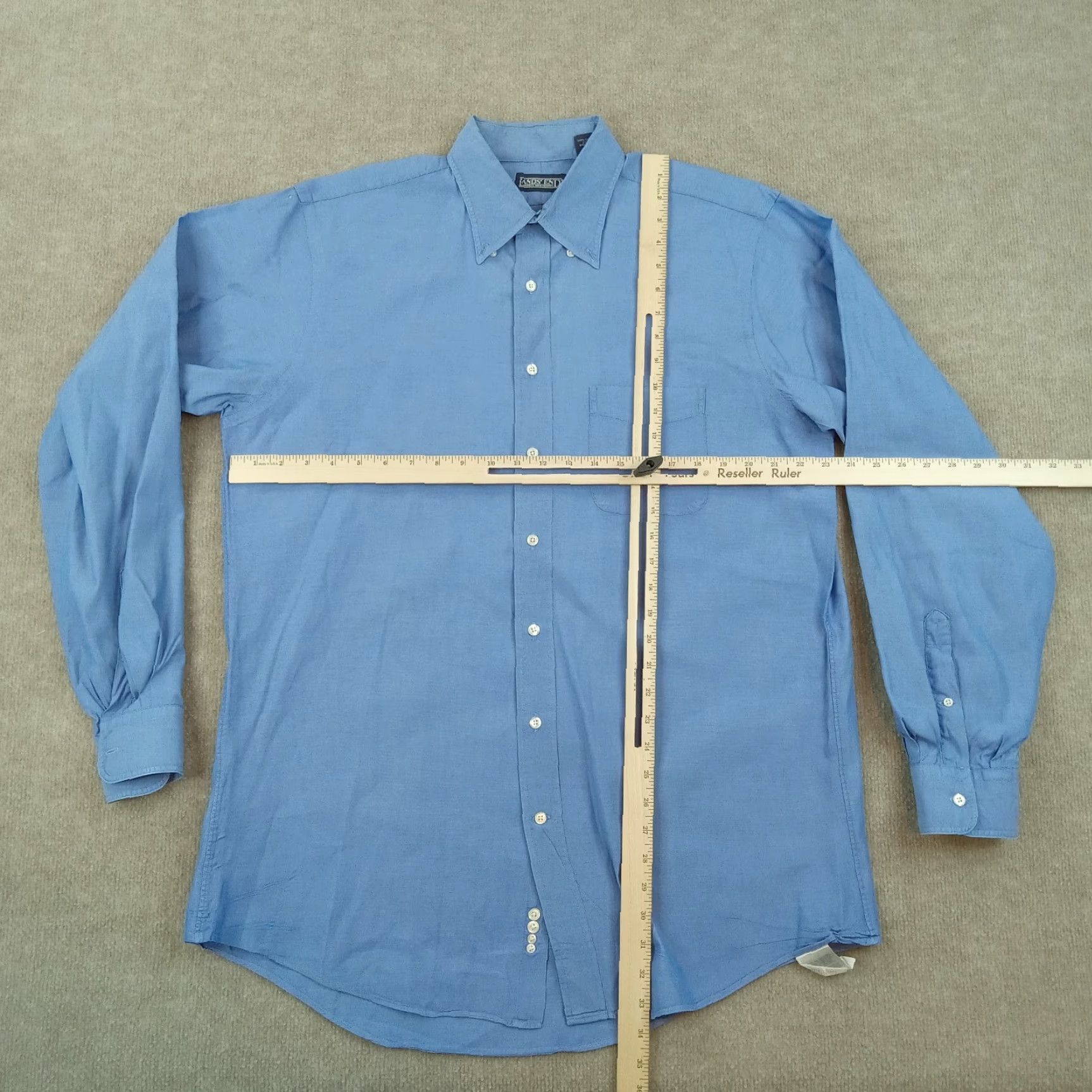 Lands' End Lands' End Shirt Mens 16.5-37 Tall Blue Long Sleeve Button-Up Casual Pocket Size US XL / EU 56 / 4 - 2 Thumbnail