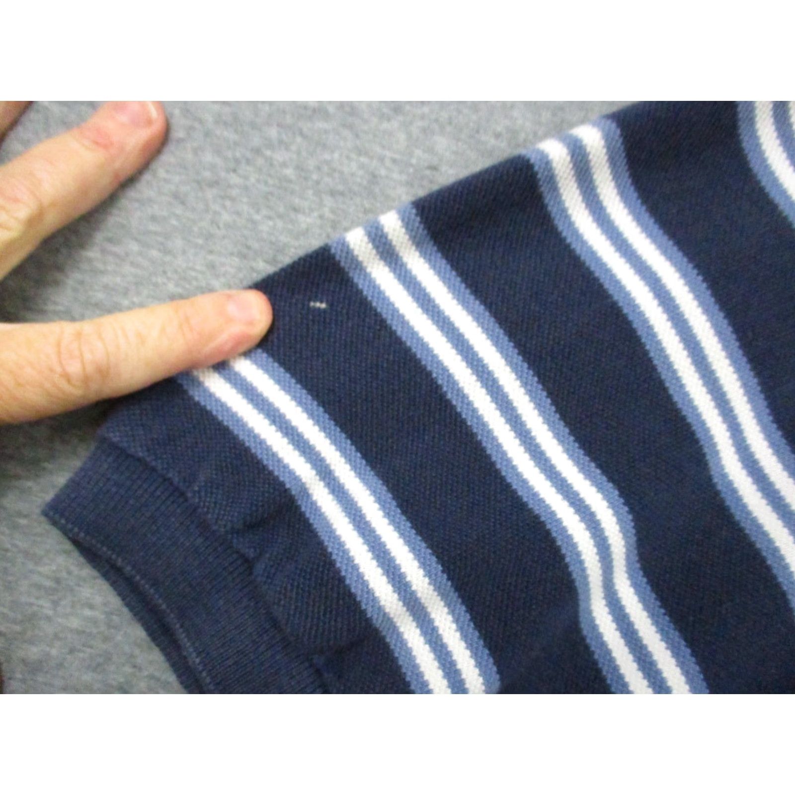 Polo Ralph Lauren Vintage Polo Ralph Lauren Polo Shirt Mens Large Blue Stripe Rugby Golf Shield USA Shirt Size US L / EU 52-54 / 3 - 6 Thumbnail