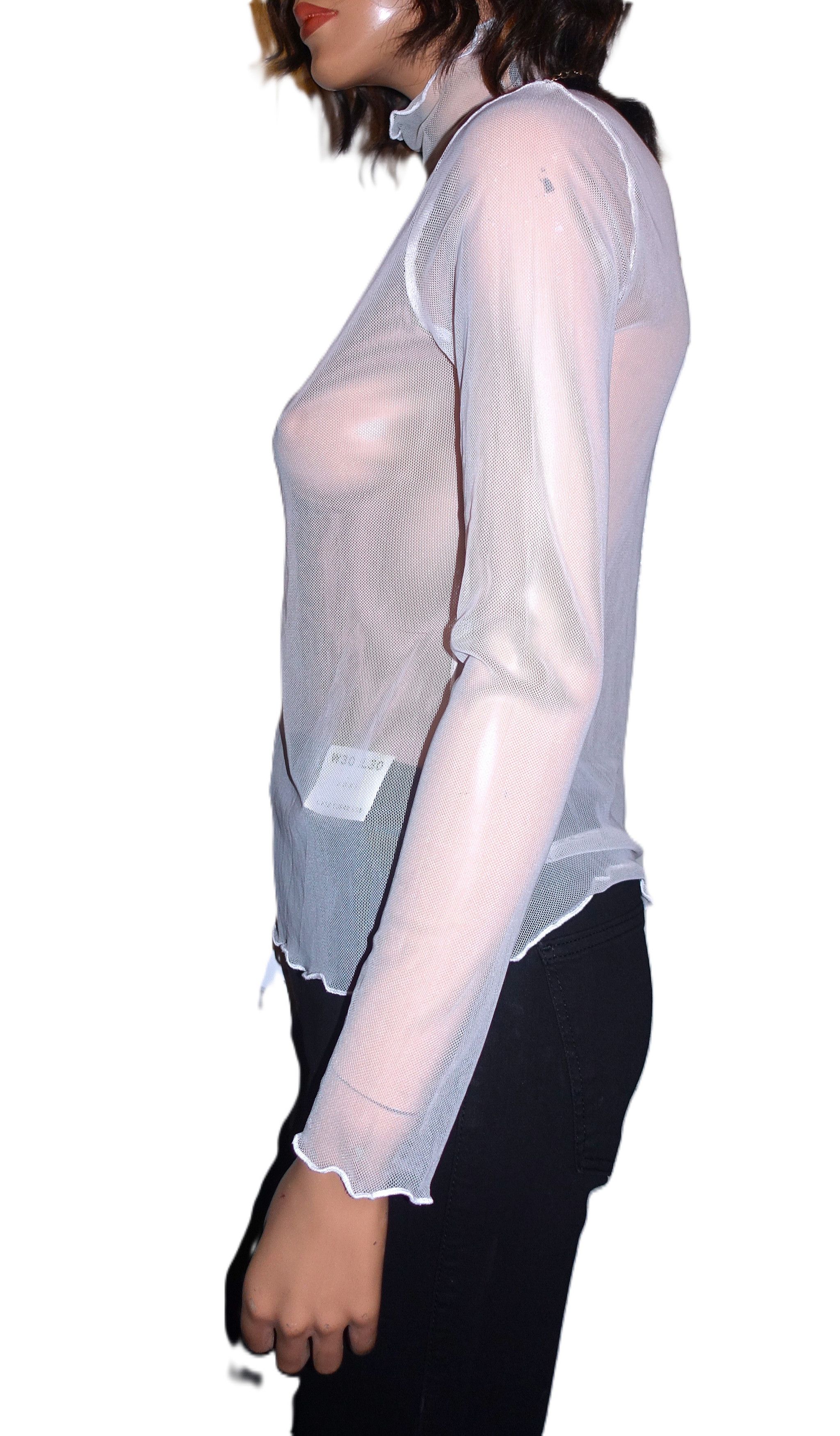Vintage White Sheer Blouse S Size S / US 4 / IT 40 - 4 Thumbnail