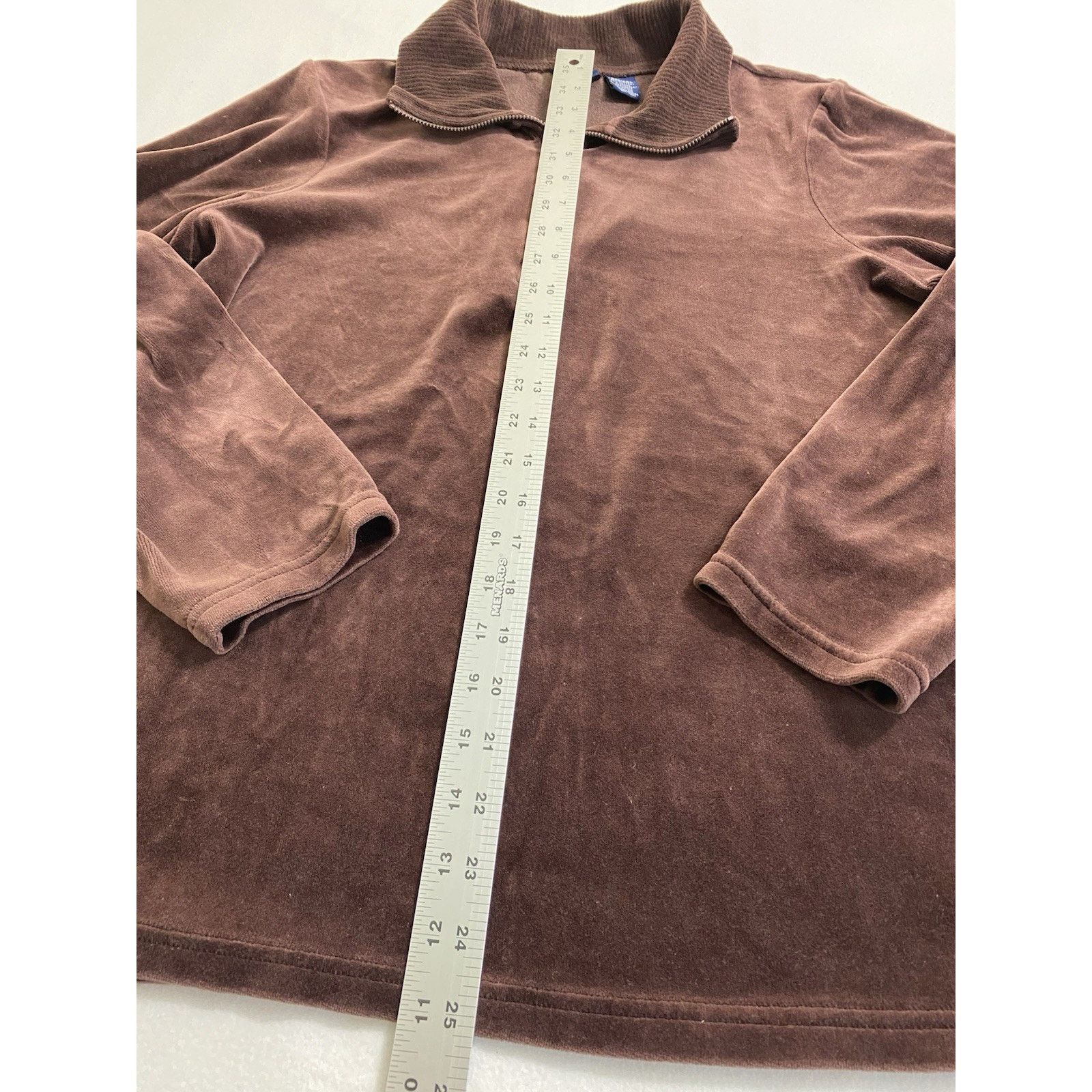 Basic Editions Vintage Womens Medium Dark Brown Velour Tracksuit Set Y2K Size 27" / US 4 / IT 40 - 6 Thumbnail