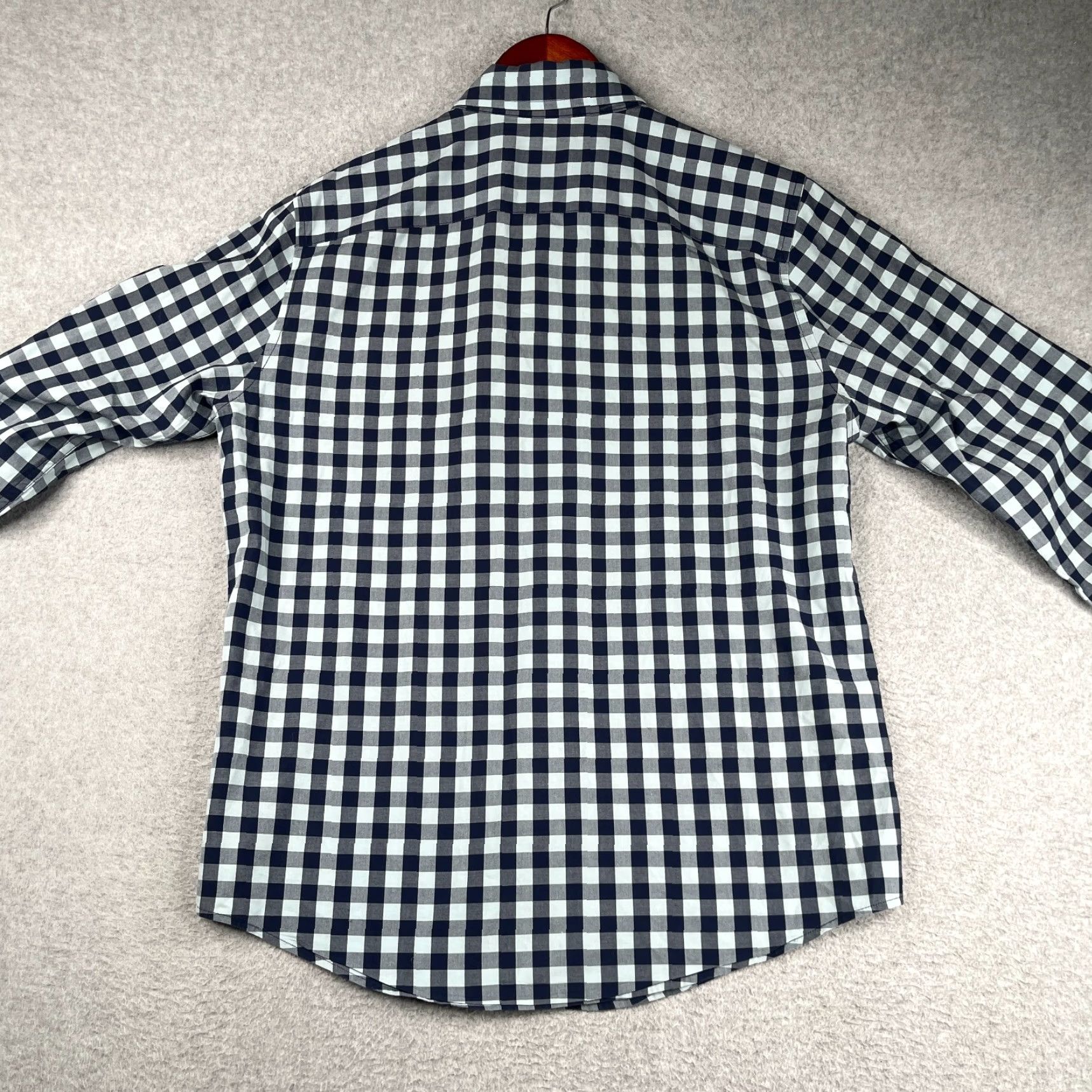 Abercrombie & Fitch Abercrombie & Fitch Shirt Medium Navy Check Casual Button-Up Long Sleeve Mens Size US M / EU 48-50 / 2 - 6 Thumbnail
