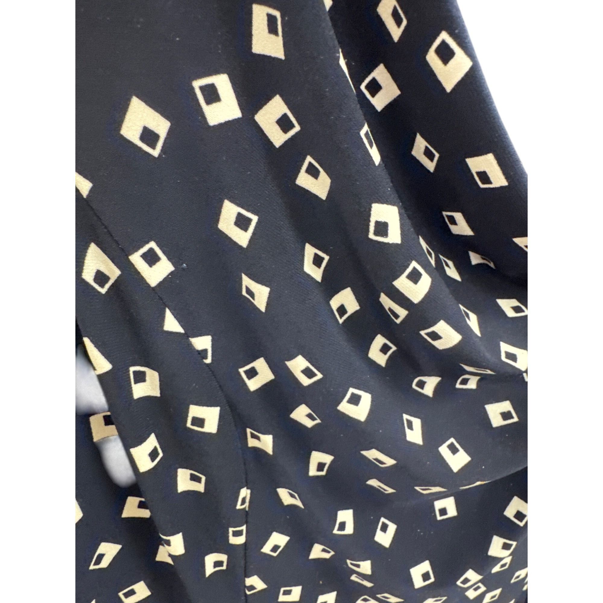 Lauren Ralph Lauren Lauren Ralph Lauren Womens Navy & White Geometric Print Slee Size L / US 10 / IT 46 - 3 Thumbnail