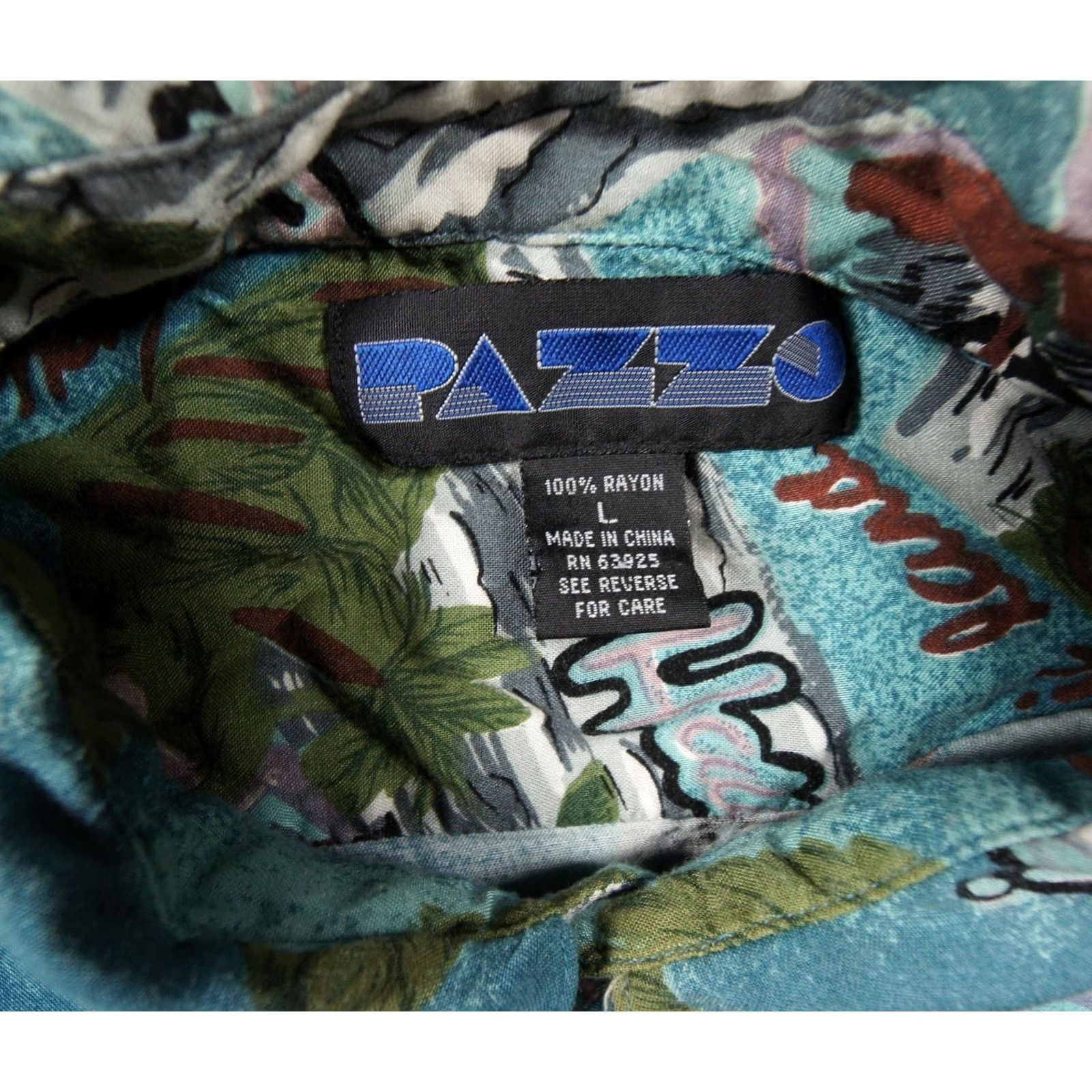Vintage VINTAGE Pazzo Shirt Mens Large Blue Button-Up Hawaiian Rayon Surfer 90s Size US L / EU 52-54 / 3 - 5 Thumbnail